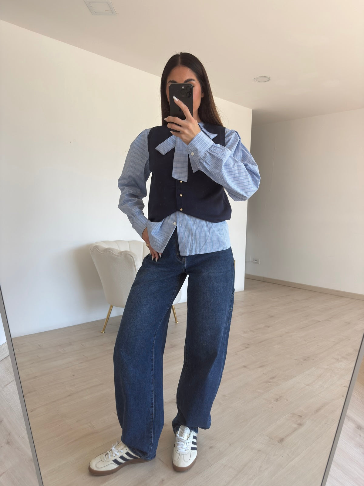 TC1799-CAMICIA+GILET STATION NAVY