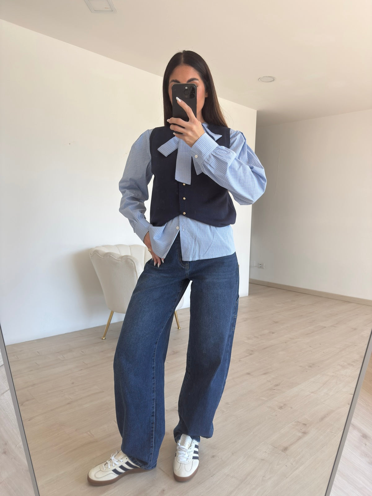 TC1799-CAMICIA+GILET STATION NAVY