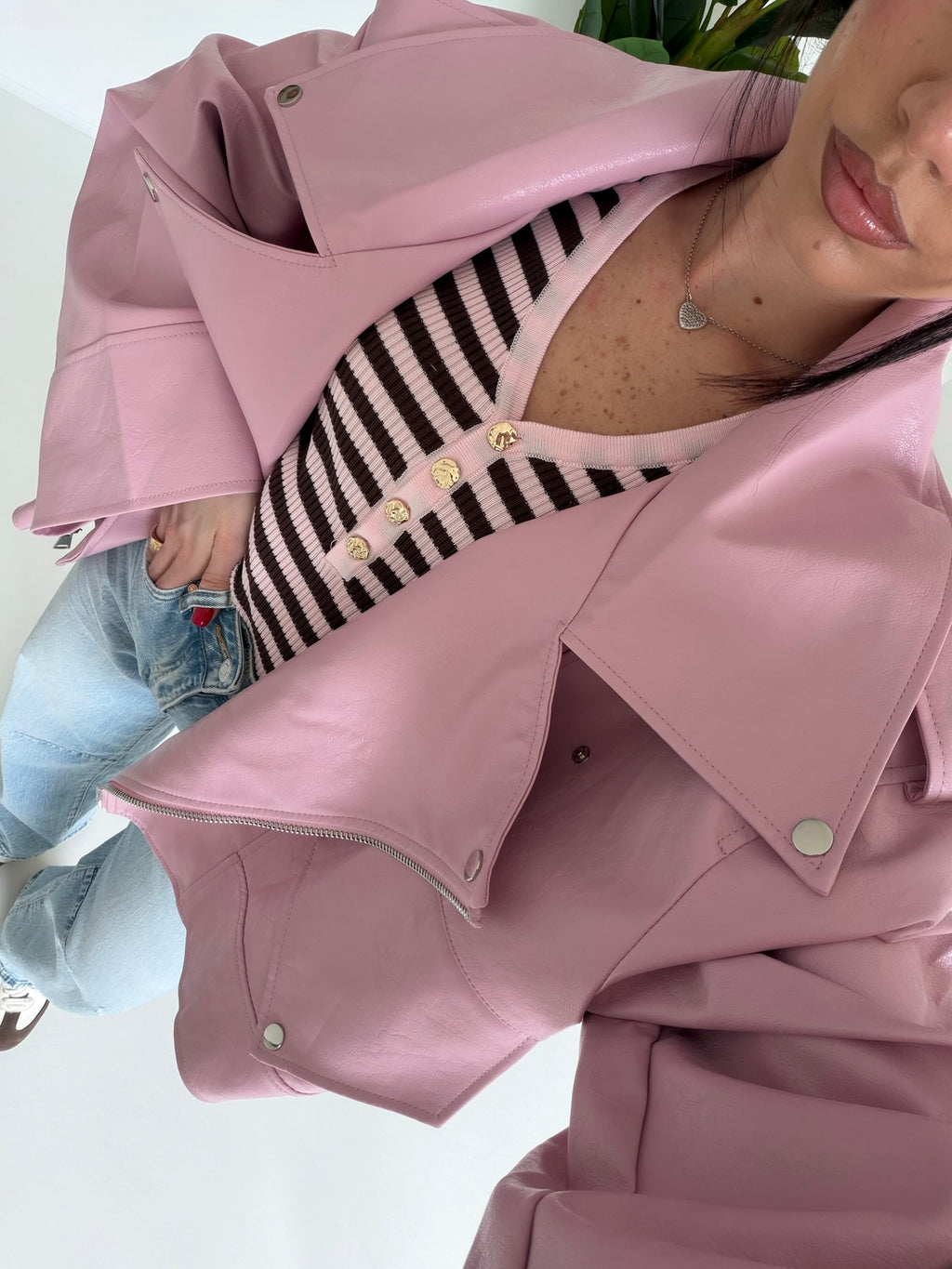 PU8020-1-BIKER ECOPELLE PINK