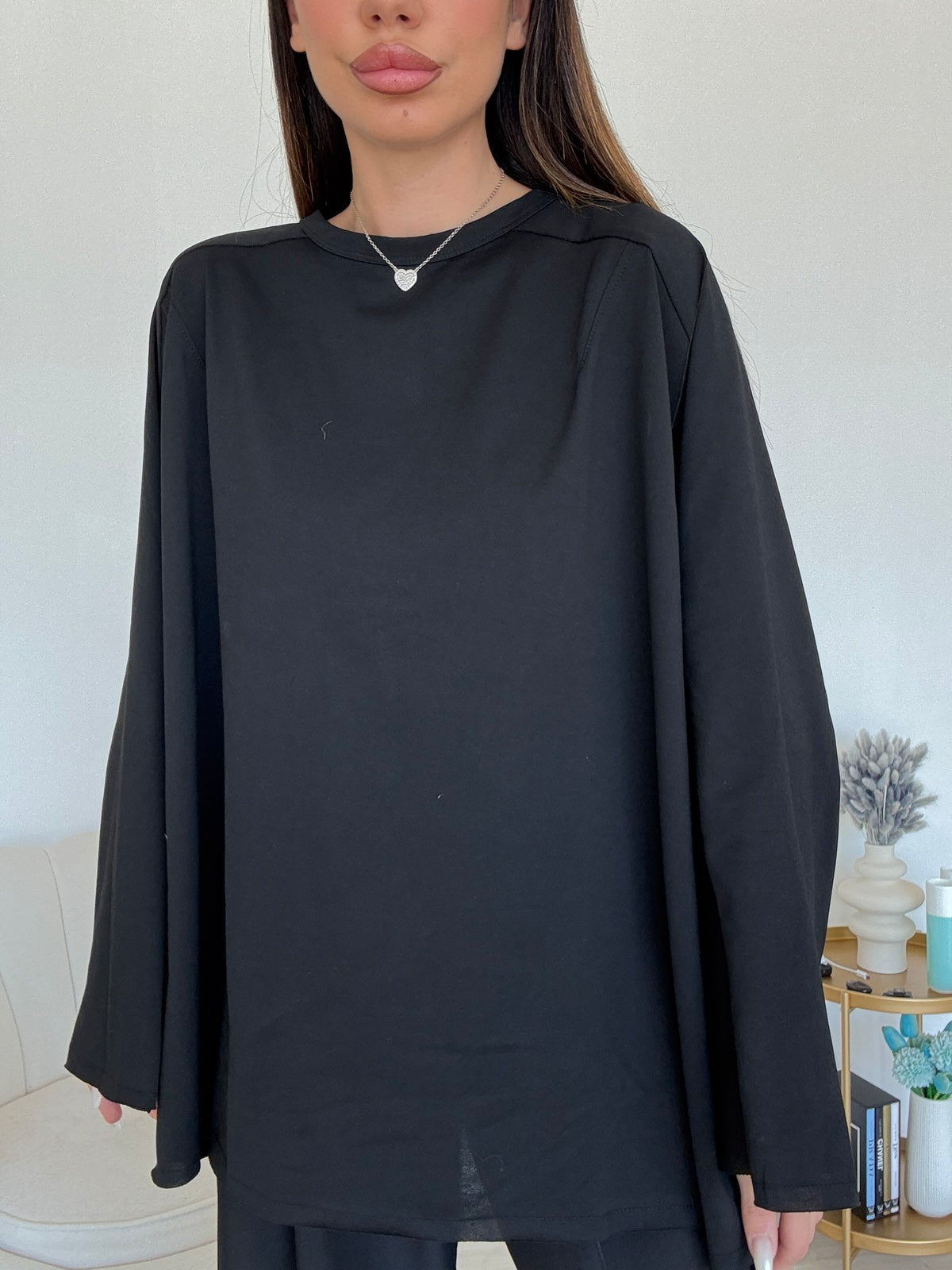 W45252-MAXI T-SHIRT NERA