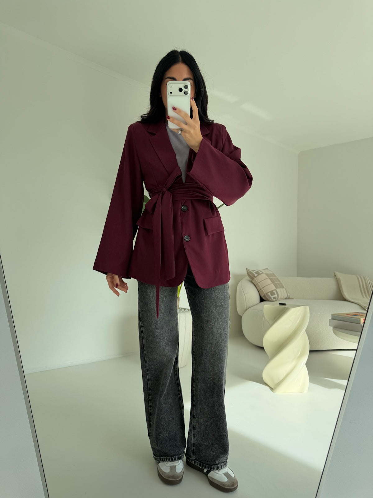 Y5656-JEANS PALAZZO GREY