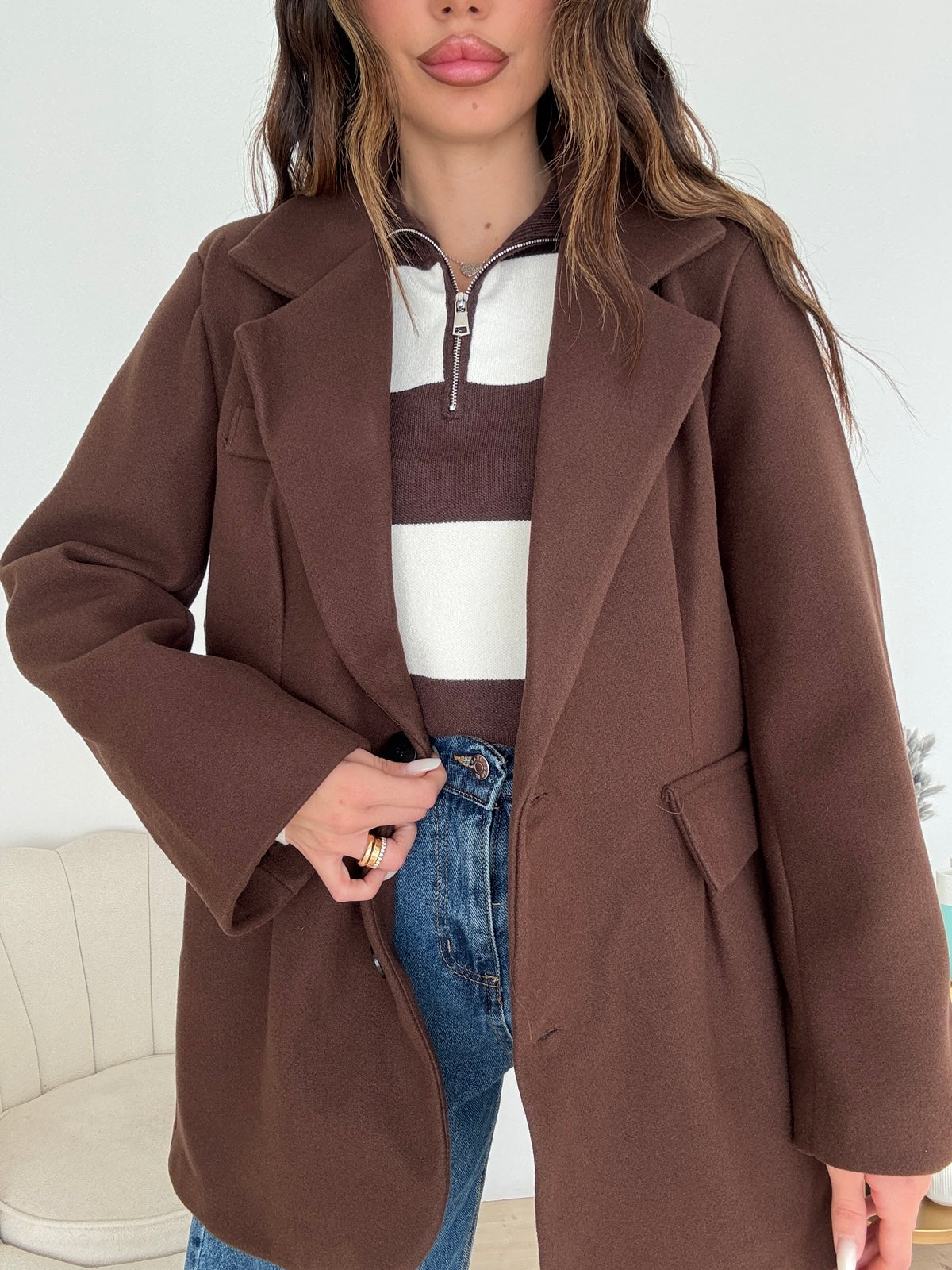 BLAZER ROND CHOCO