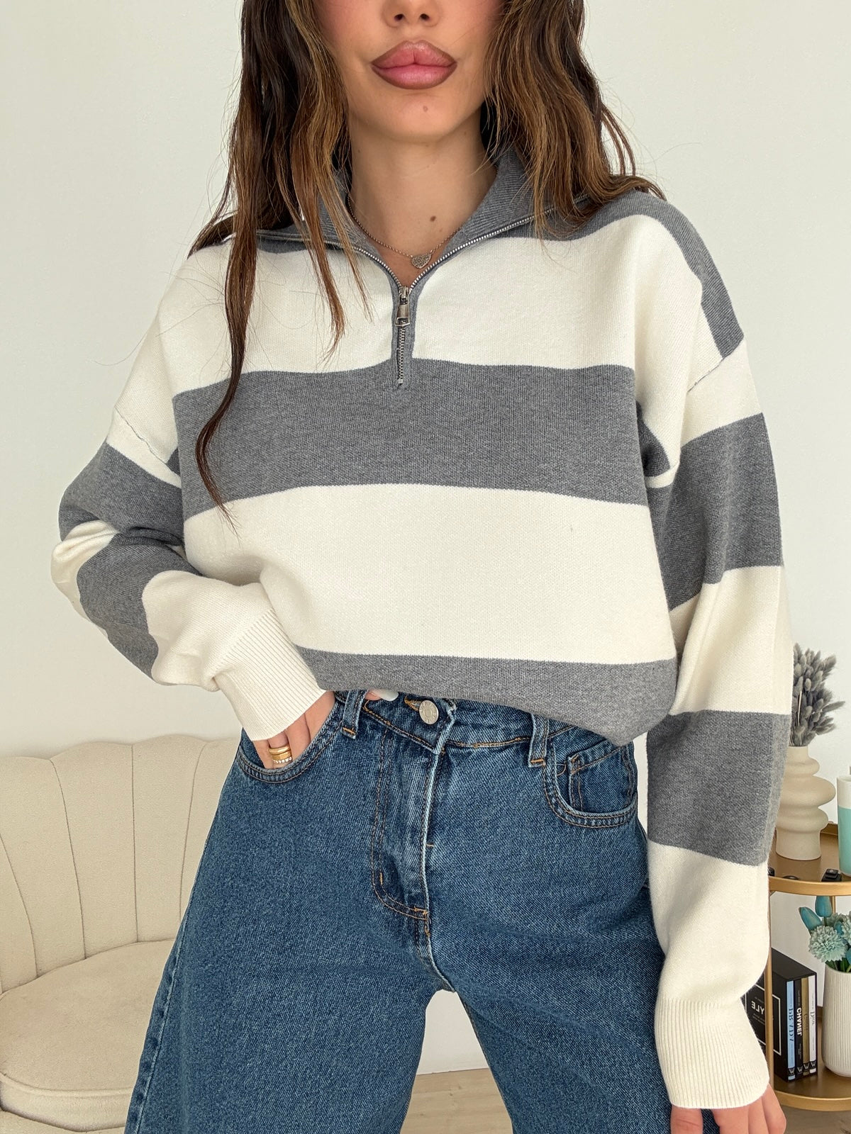 AG65452-PULL HARRIET GREY