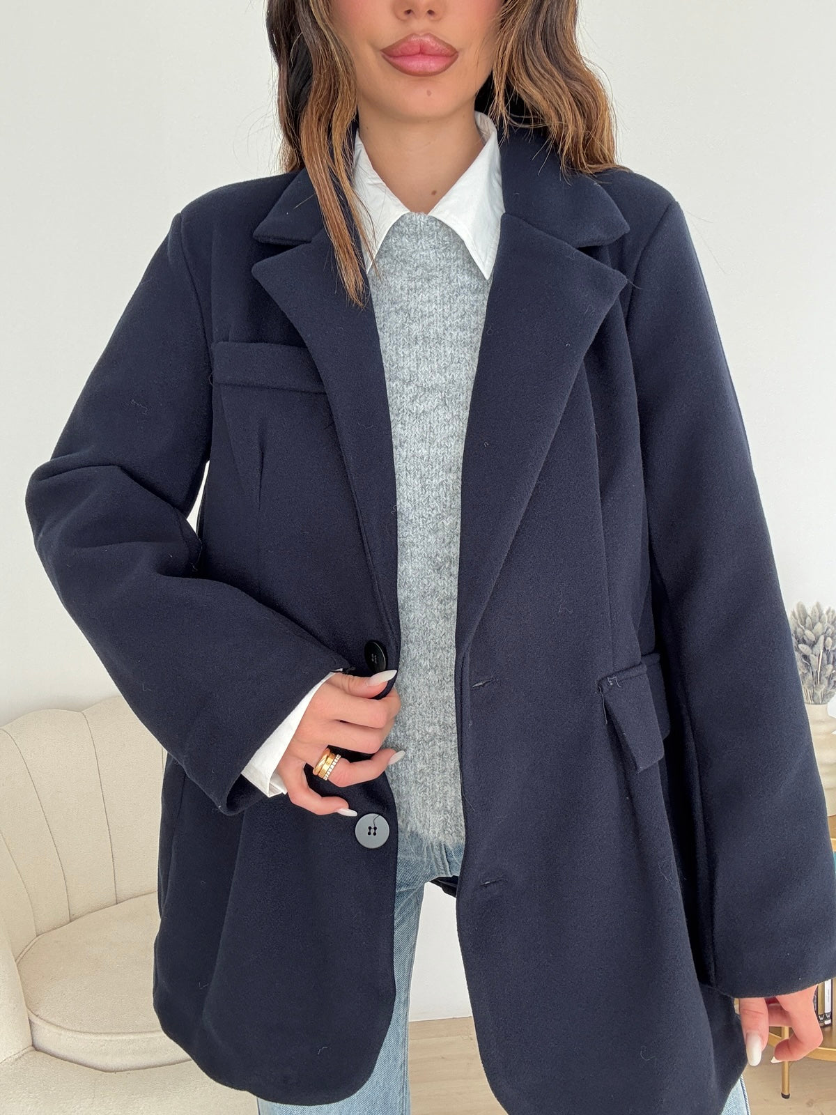 BLAZER ROND NAVY
