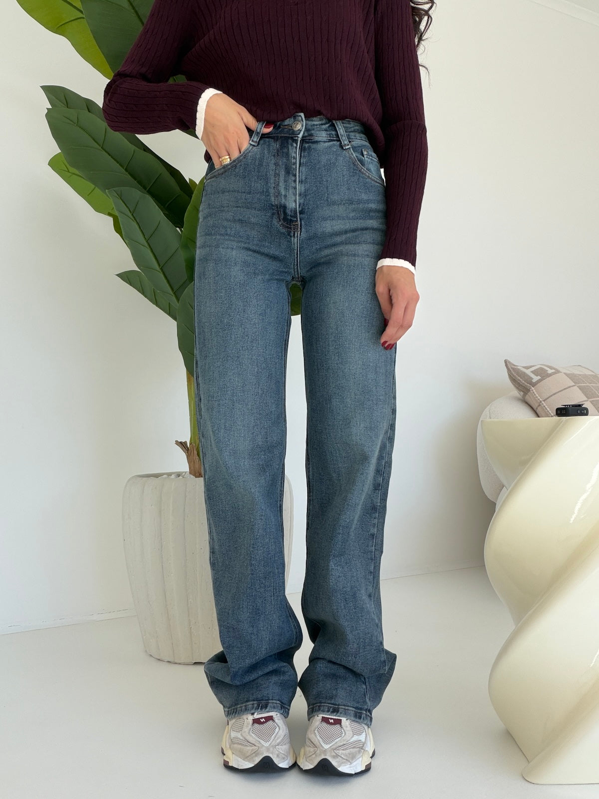 Y5693-JEANS PALAZZO MEDIUM