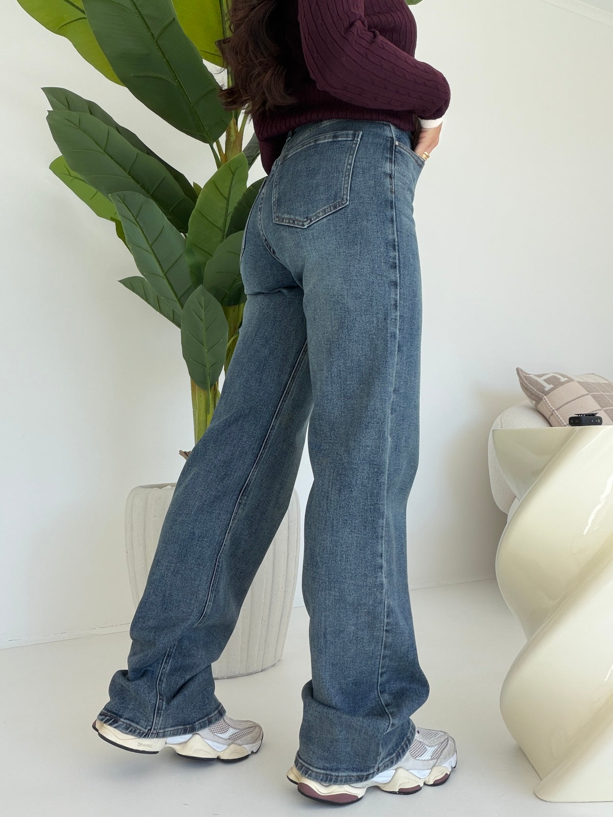 Y5693-JEANS PALAZZO MEDIUM