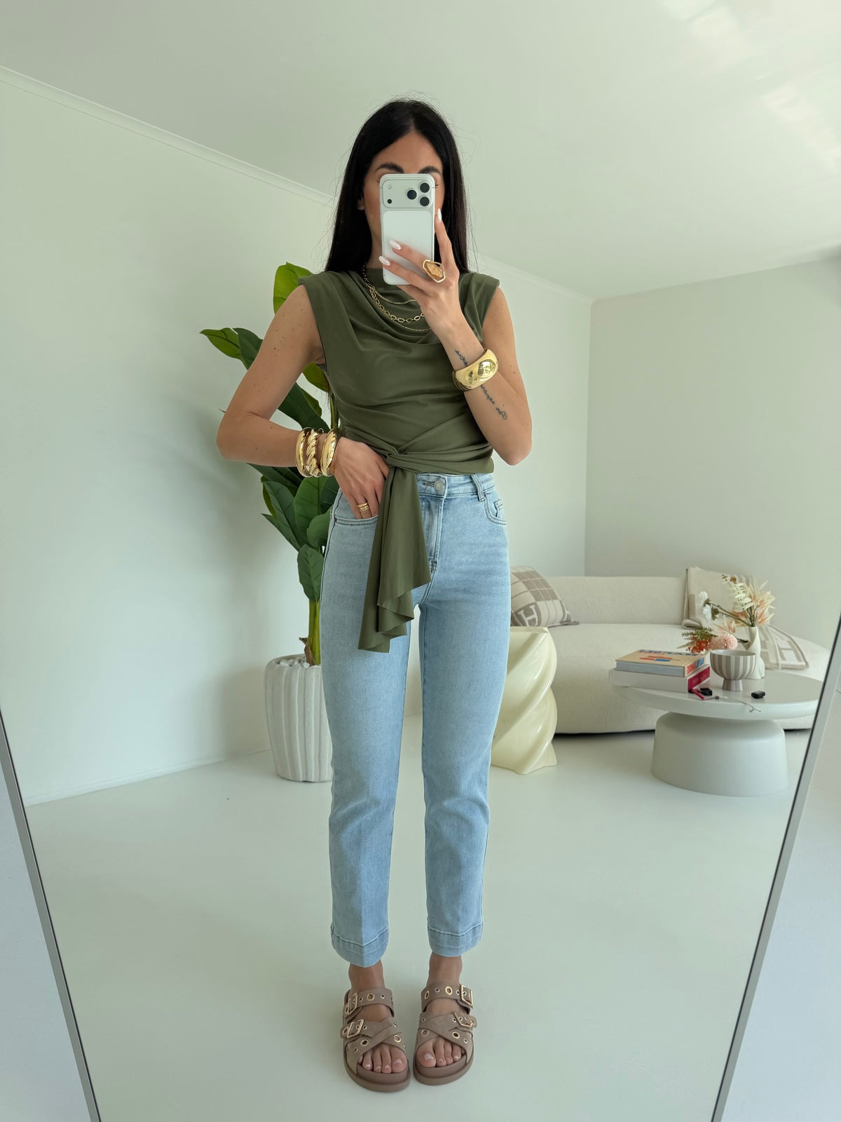 9506-JEANS GAMBA DRITTA KAROL DENIM CHIARO