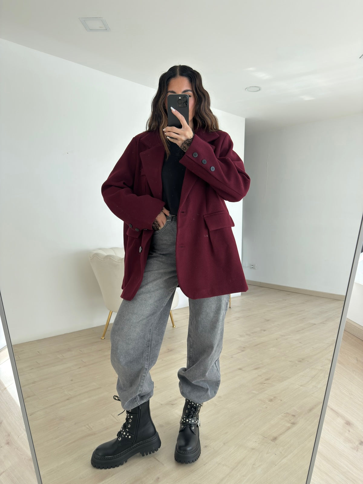 BLAZER ROND BORDEAUX