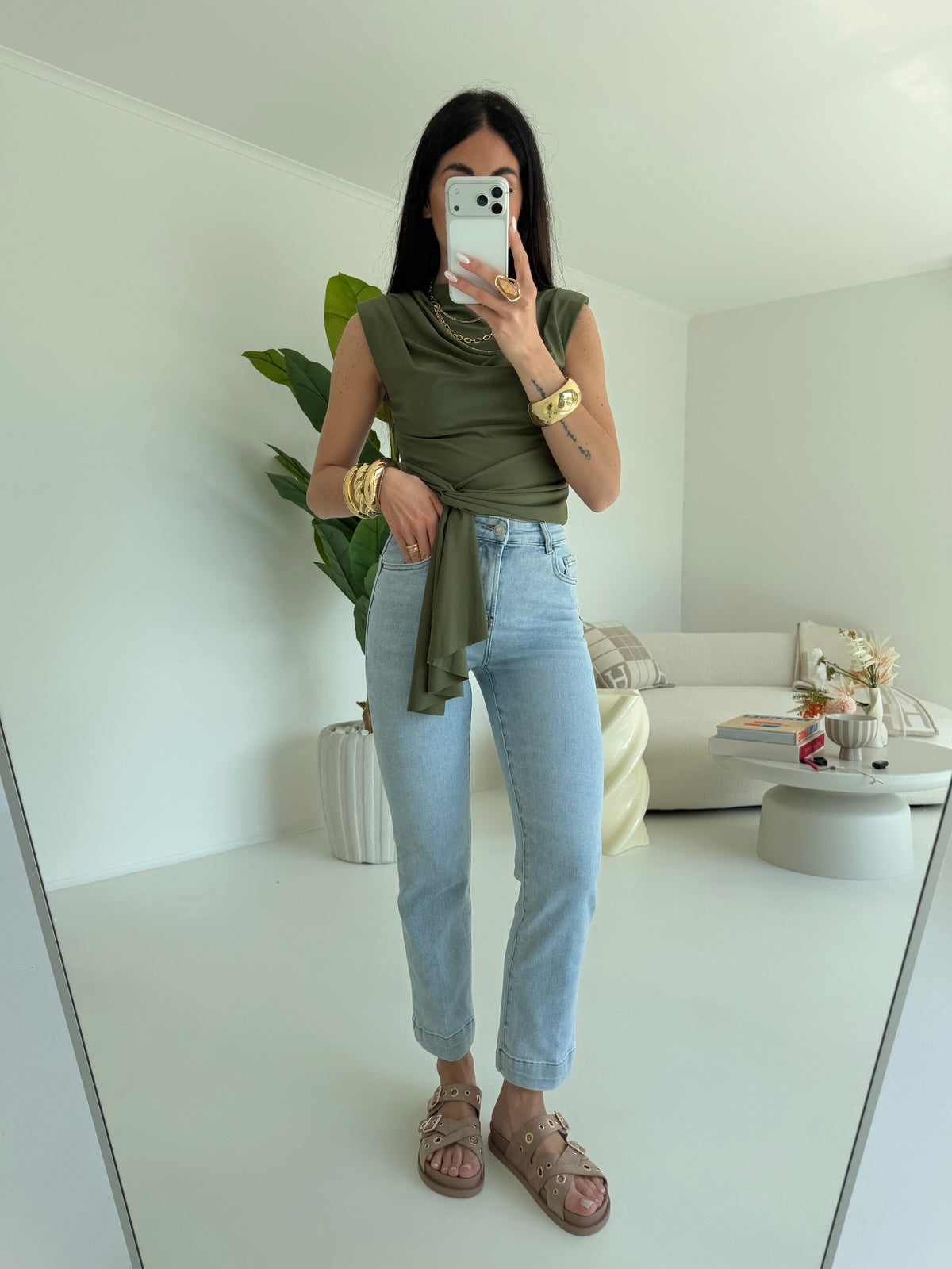 9506-JEANS GAMBA DRITTA KAROL DENIM CHIARO
