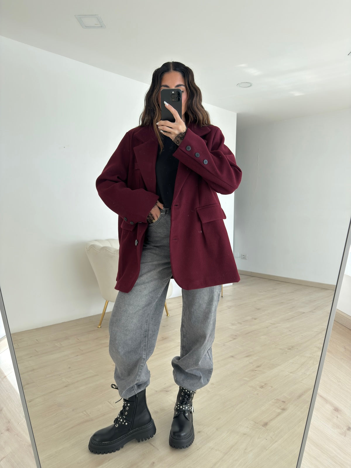 BLAZER ROND BORDEAUX