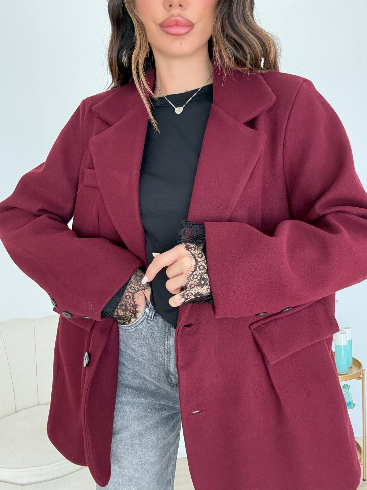 BLAZER ROND BORDEAUX