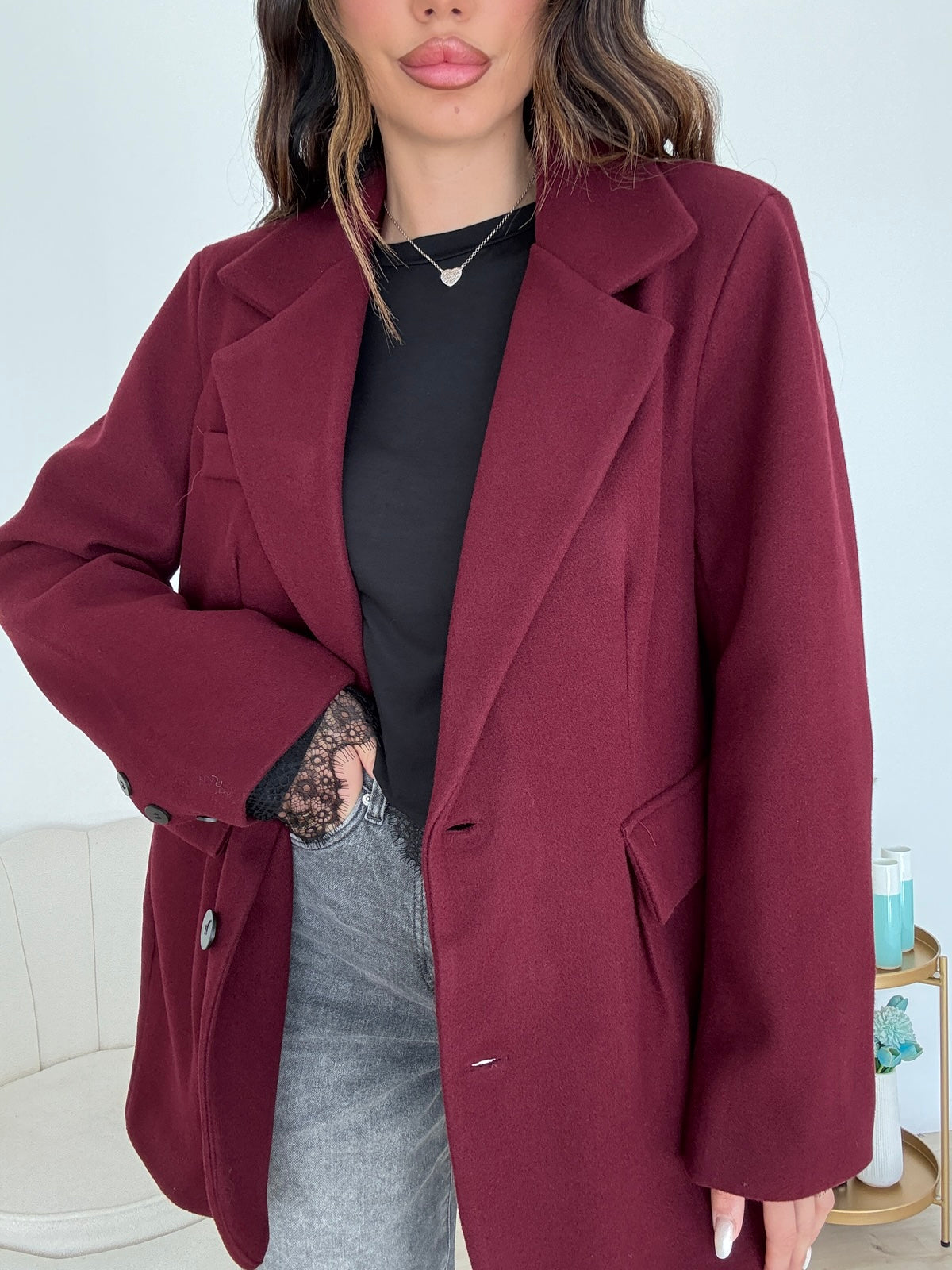 BLAZER ROND BORDEAUX