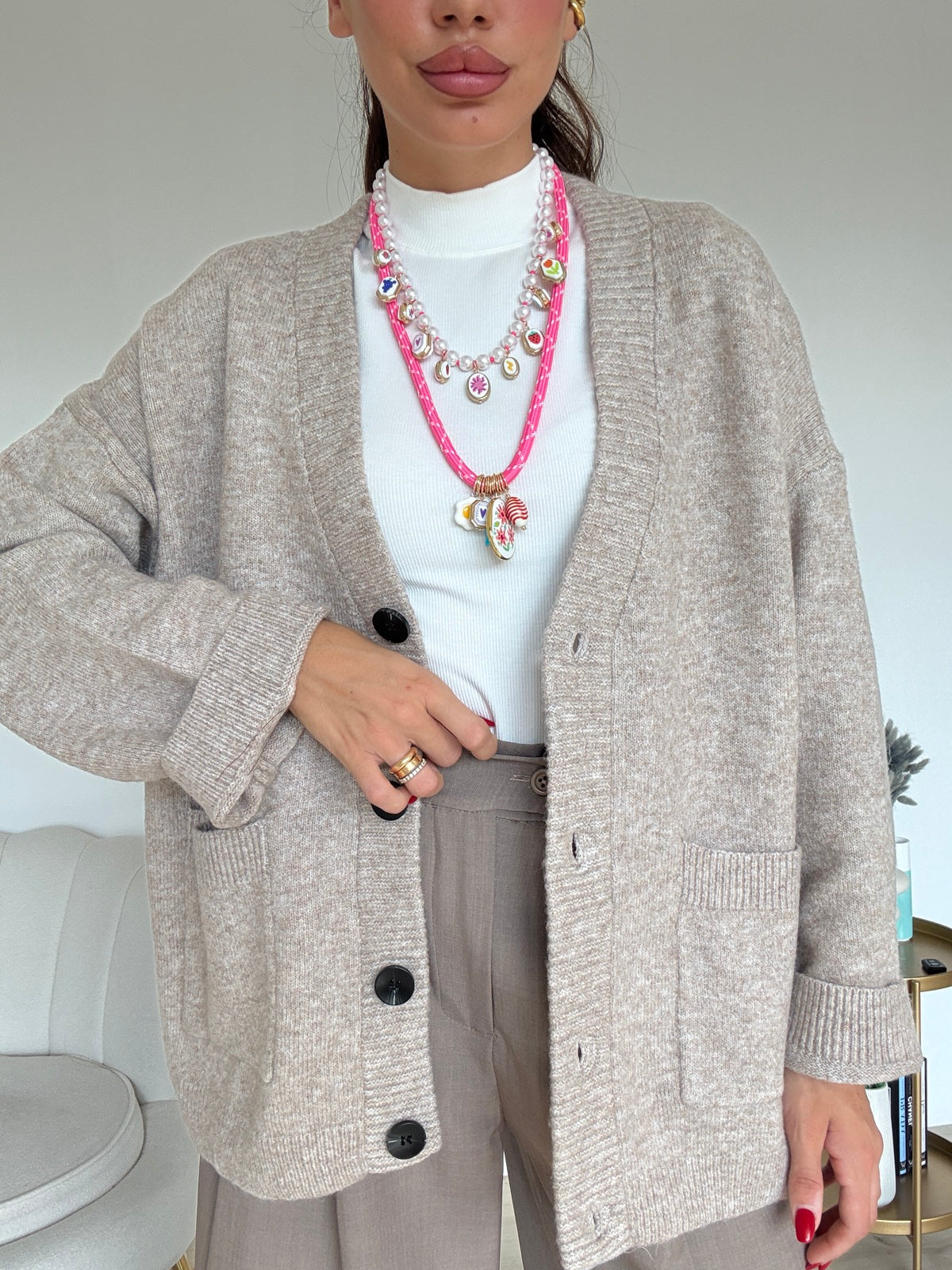 AN64827-CARDIGAN BLAIR TAUPE