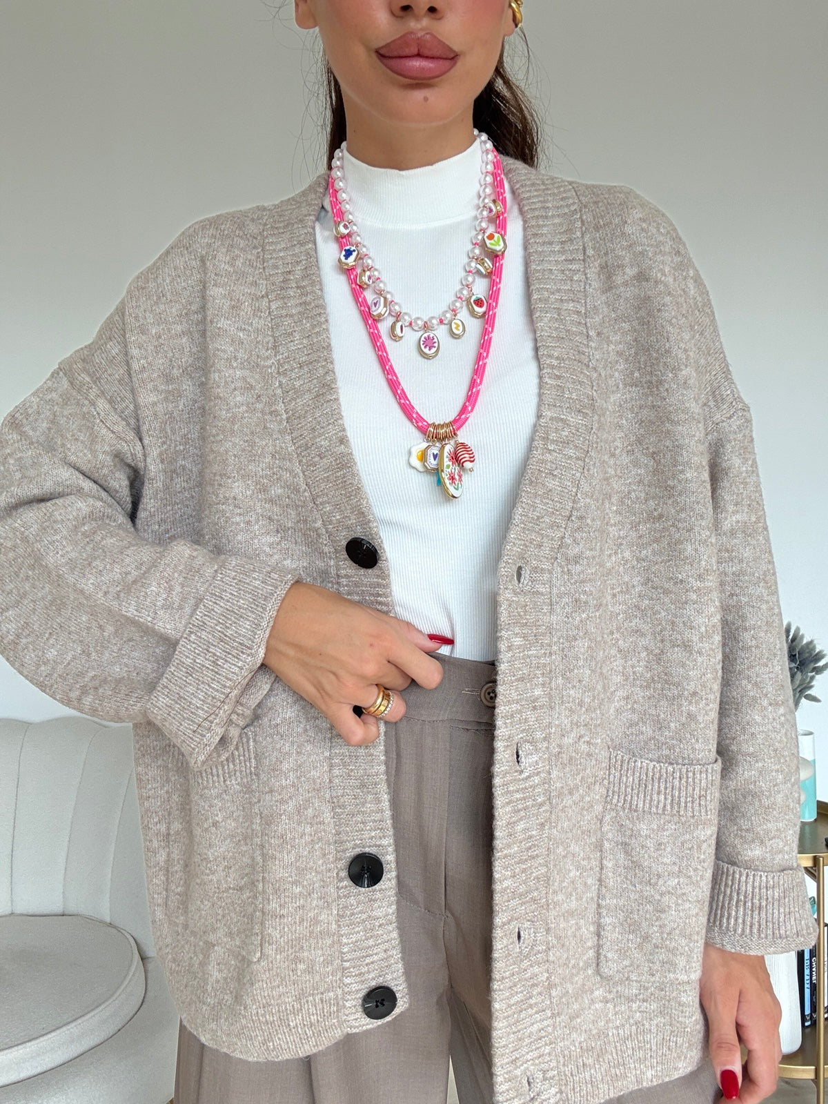 AN64827-CARDIGAN BLAIR TAUPE