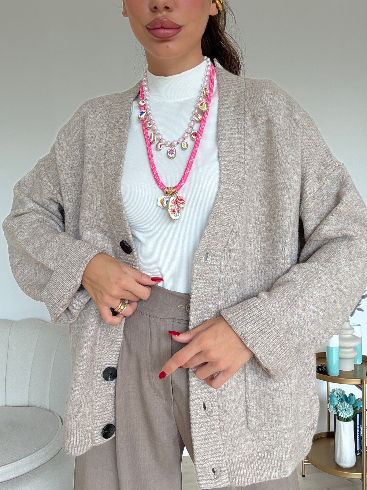AN64827-CARDIGAN BLAIR TAUPE