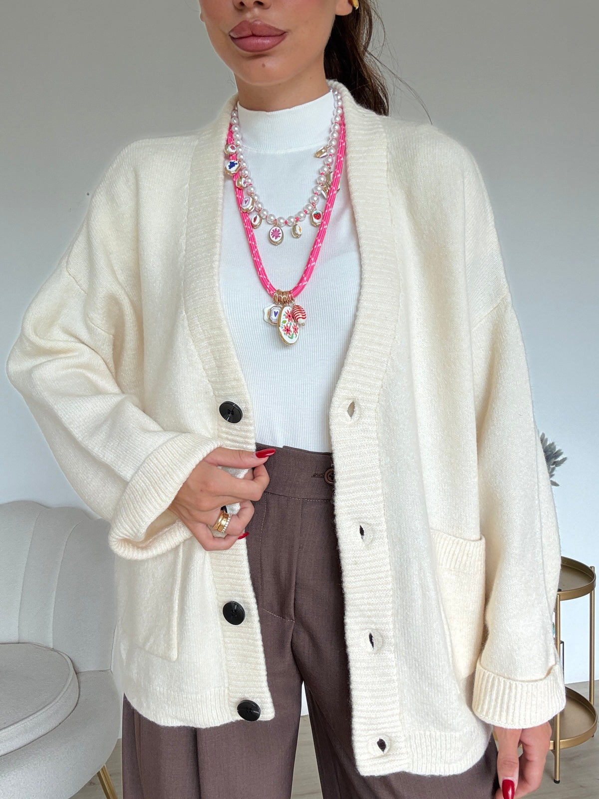 AN64827-CARDIGAN BLAIR BURRO