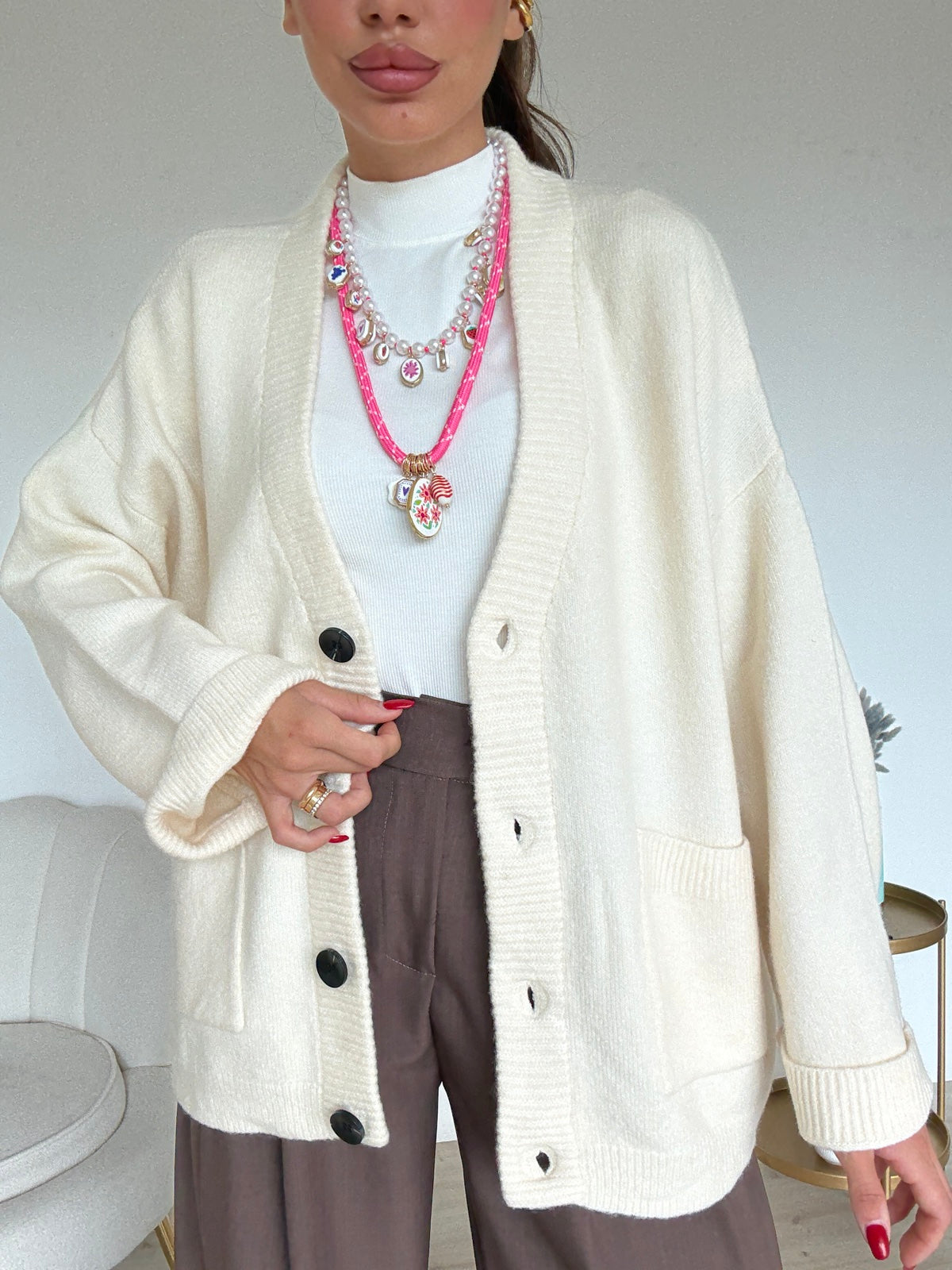 AN64827-CARDIGAN BLAIR BURRO