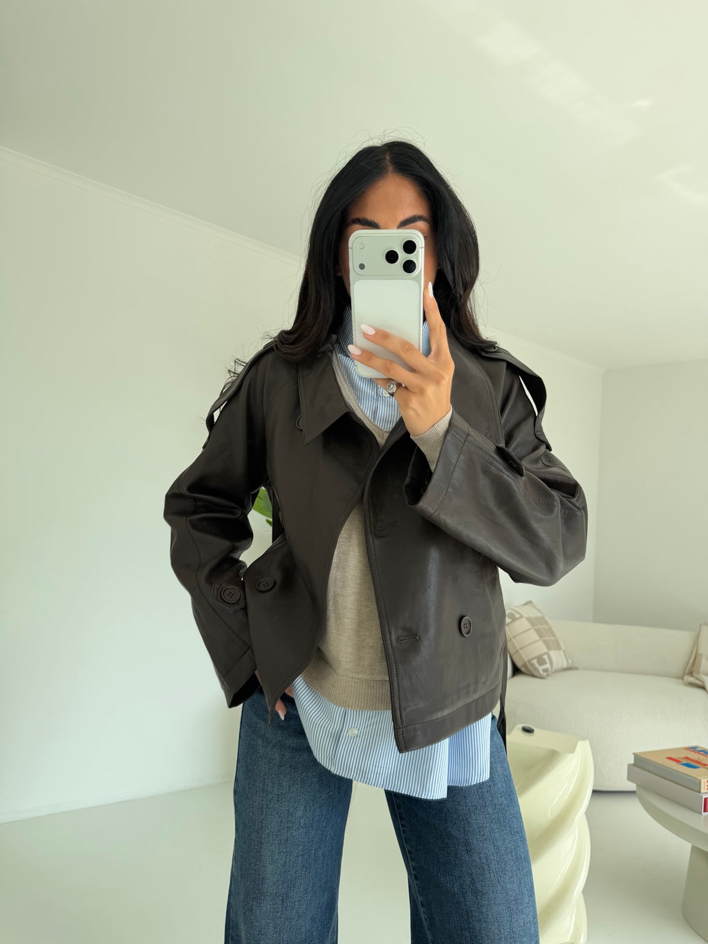 DD98-B-TRENCH IN ECO-PELLE CHOCO