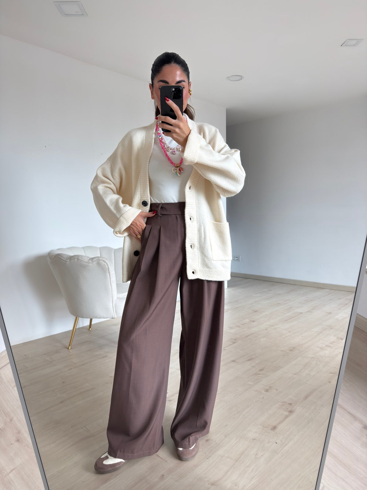NEW PANTALONE PALAZZO CHOCO