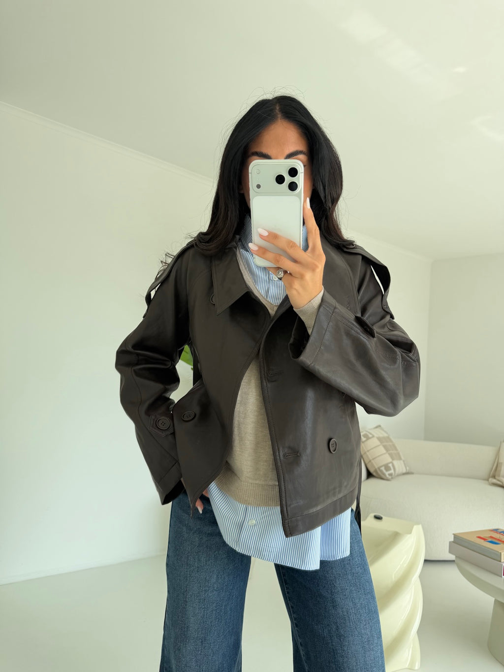 DD98-B-TRENCH IN ECO-PELLE CHOCO