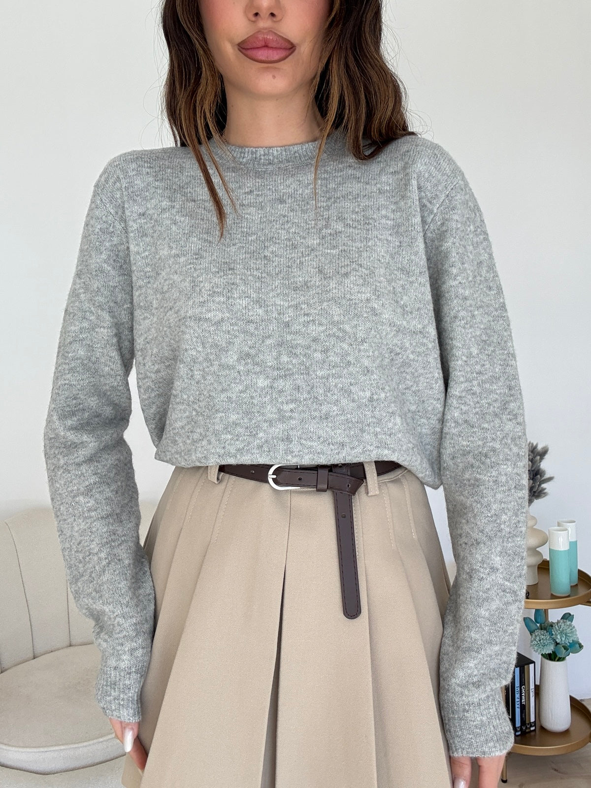 AE65754-PULL LEA LIGHT GREY