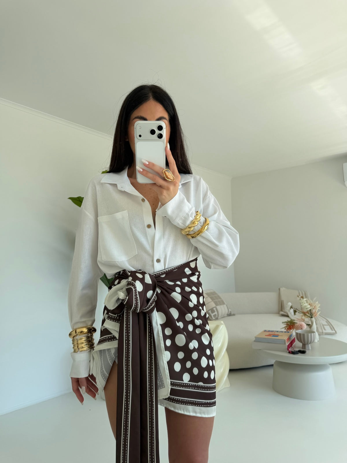 GONNA FOULARD POIS CHOCO