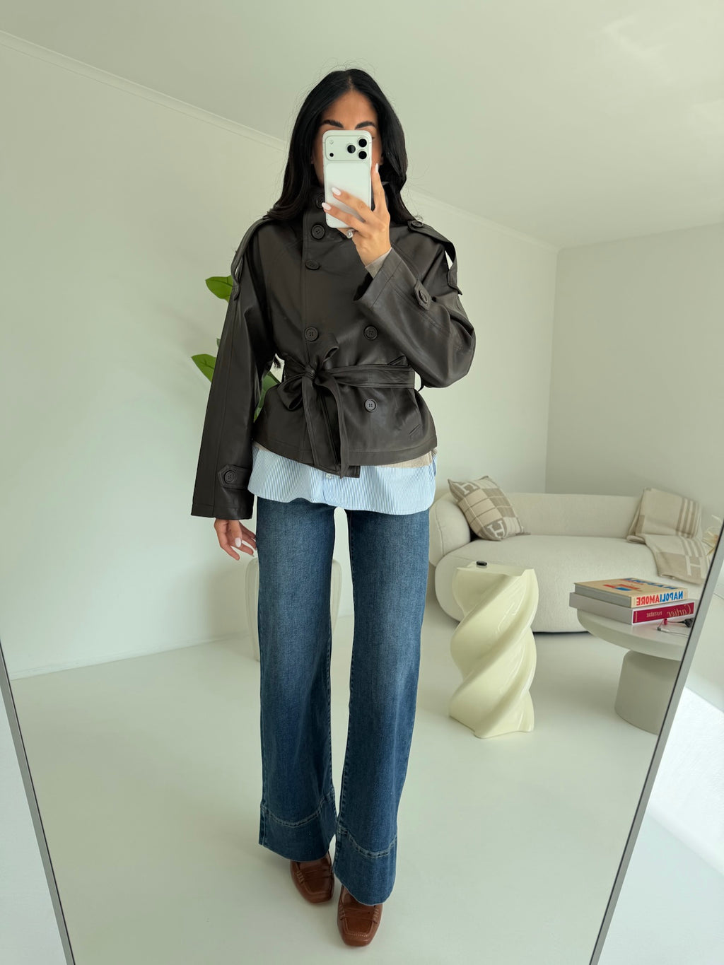 DD98-B-TRENCH IN ECO-PELLE CHOCO