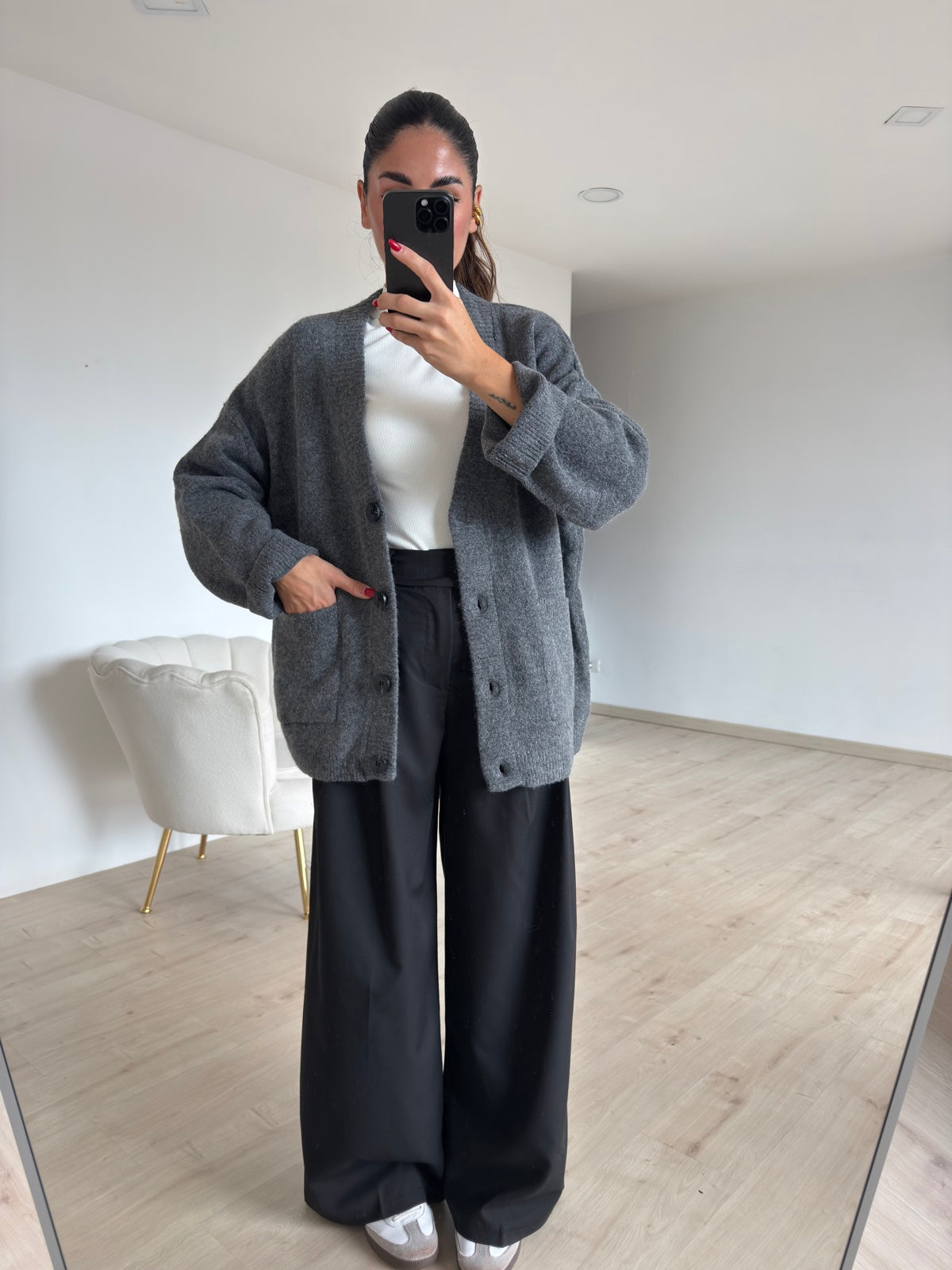 AN64827-CARDIGAN BLAIR GREY