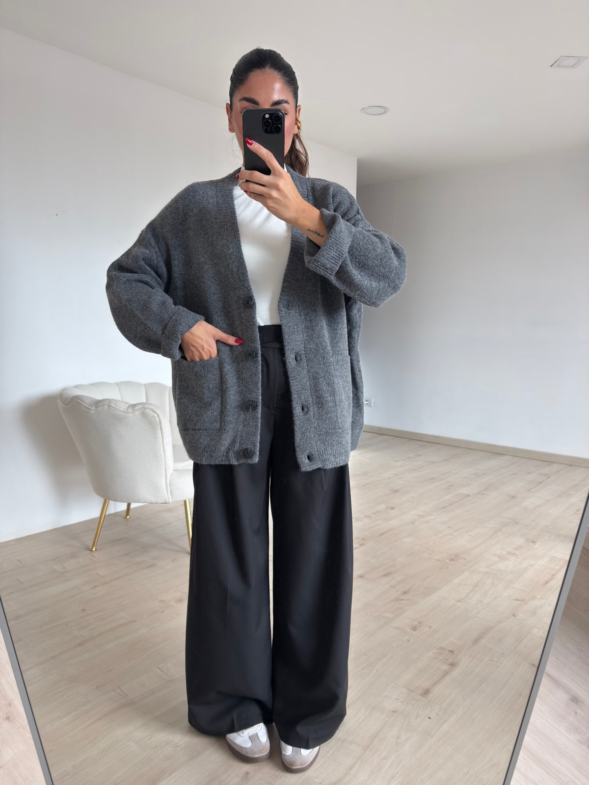 AN64827-CARDIGAN BLAIR GREY