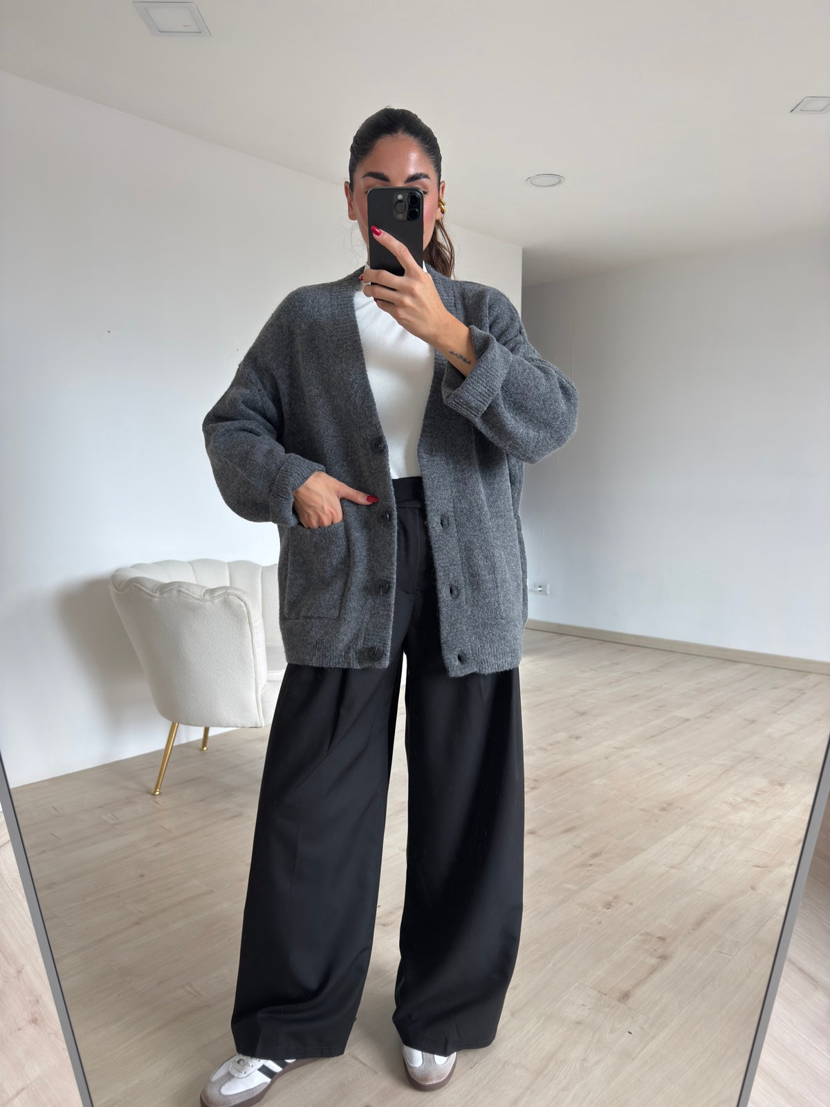 AN64827-CARDIGAN BLAIR GREY
