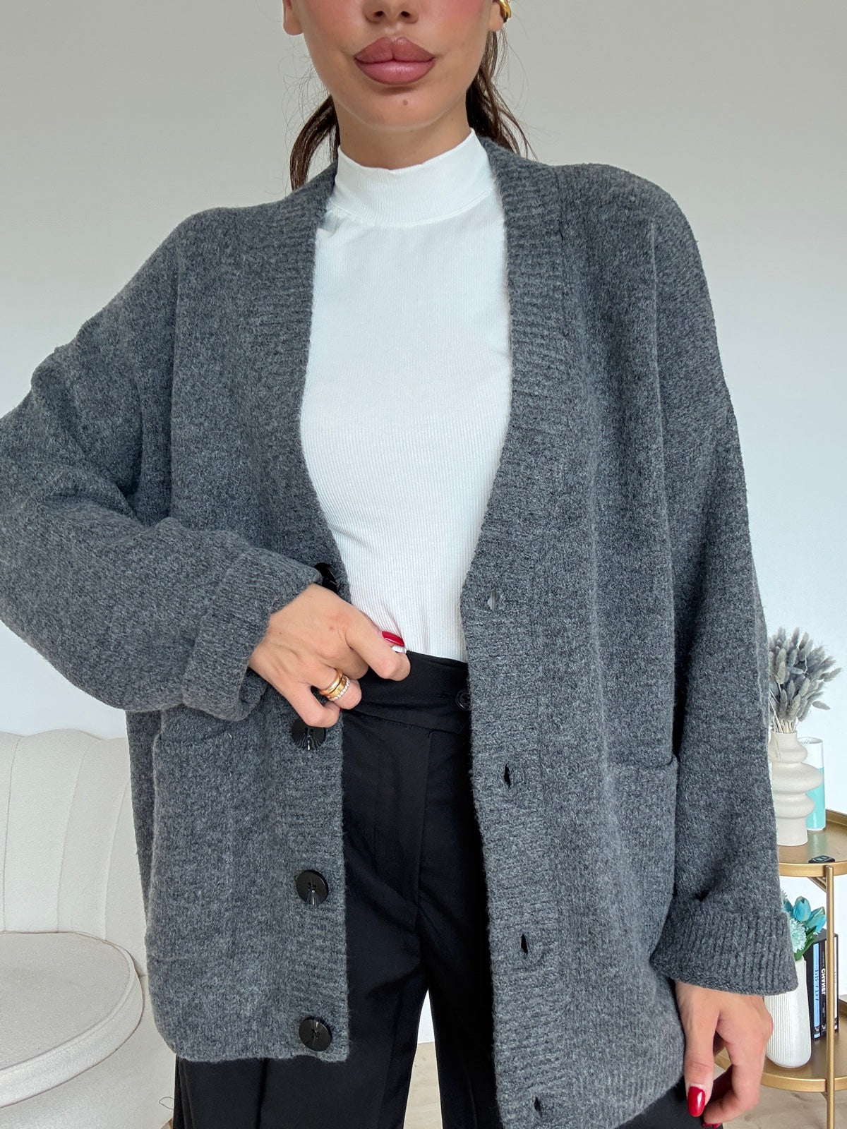 AN64827-CARDIGAN BLAIR GREY