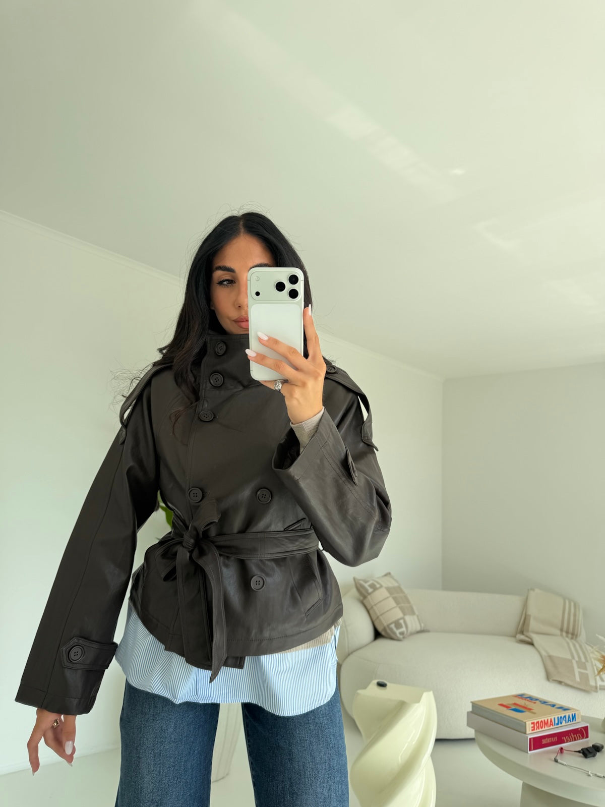 DD98-B-TRENCH IN ECO-PELLE CHOCO