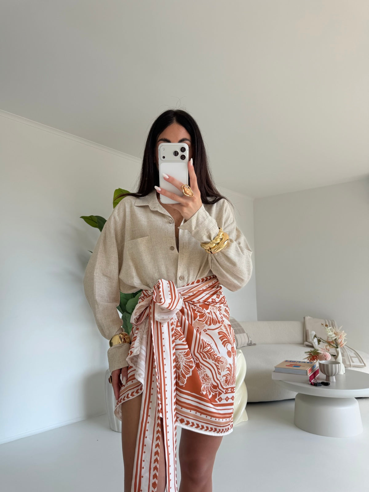 CAMICIA IN SIMIL LINO BURRO