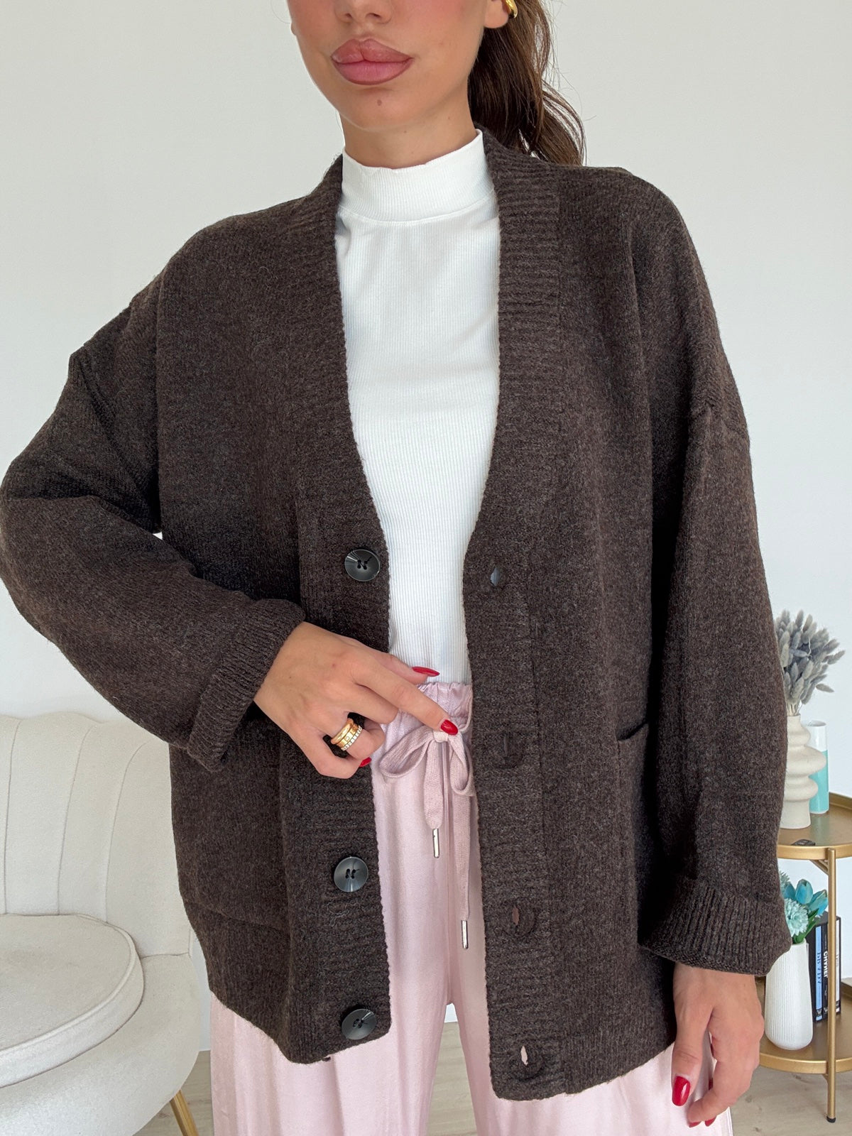 AN64827-CARDIGAN BLAIR CHOCO