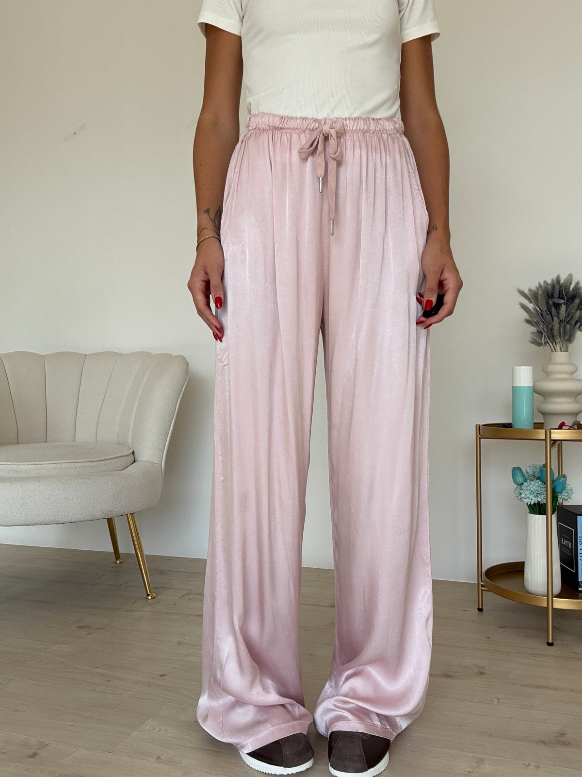PANTALONE SATIN PINK