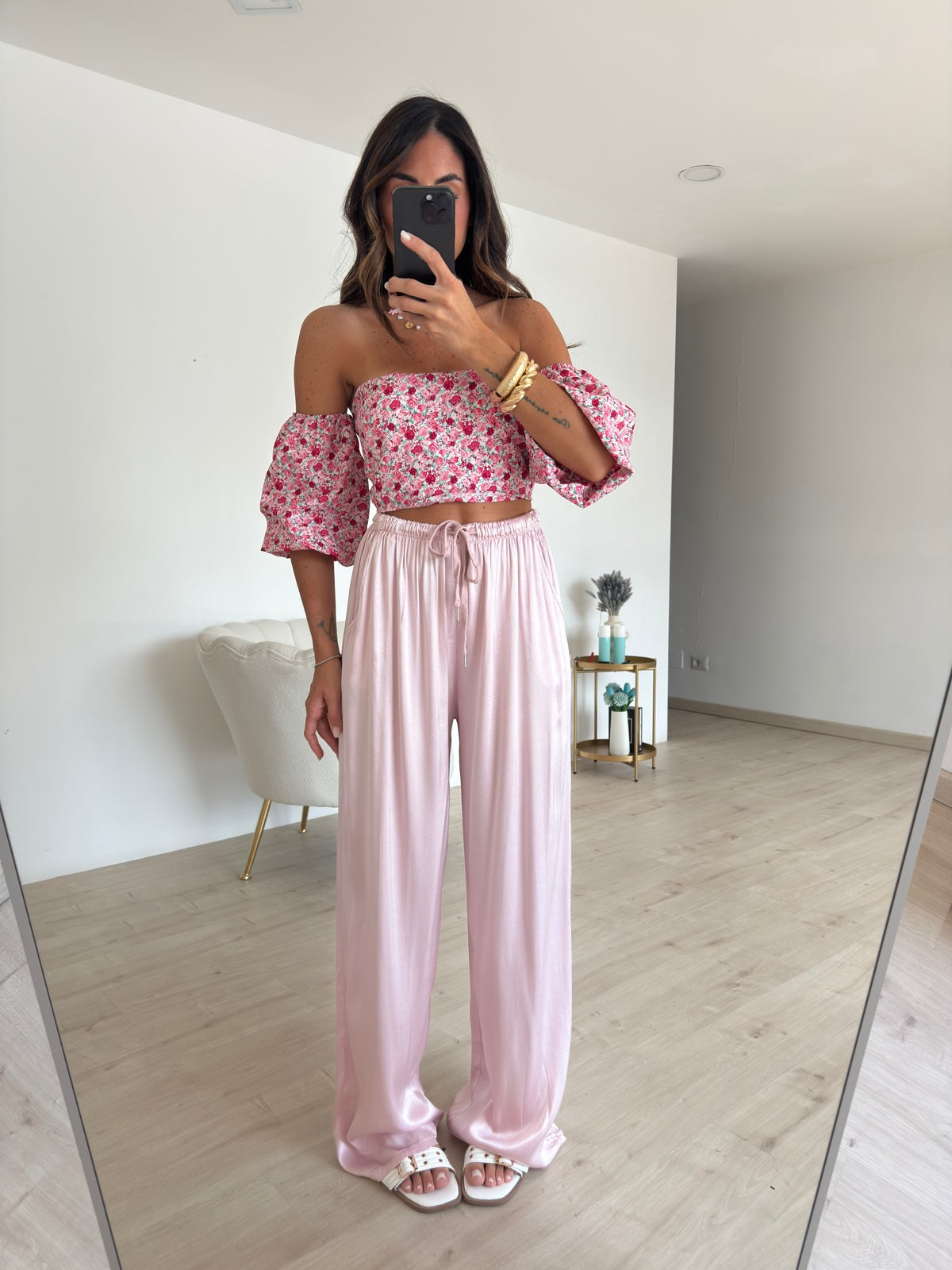 PANTALONE SATIN BABY PINK