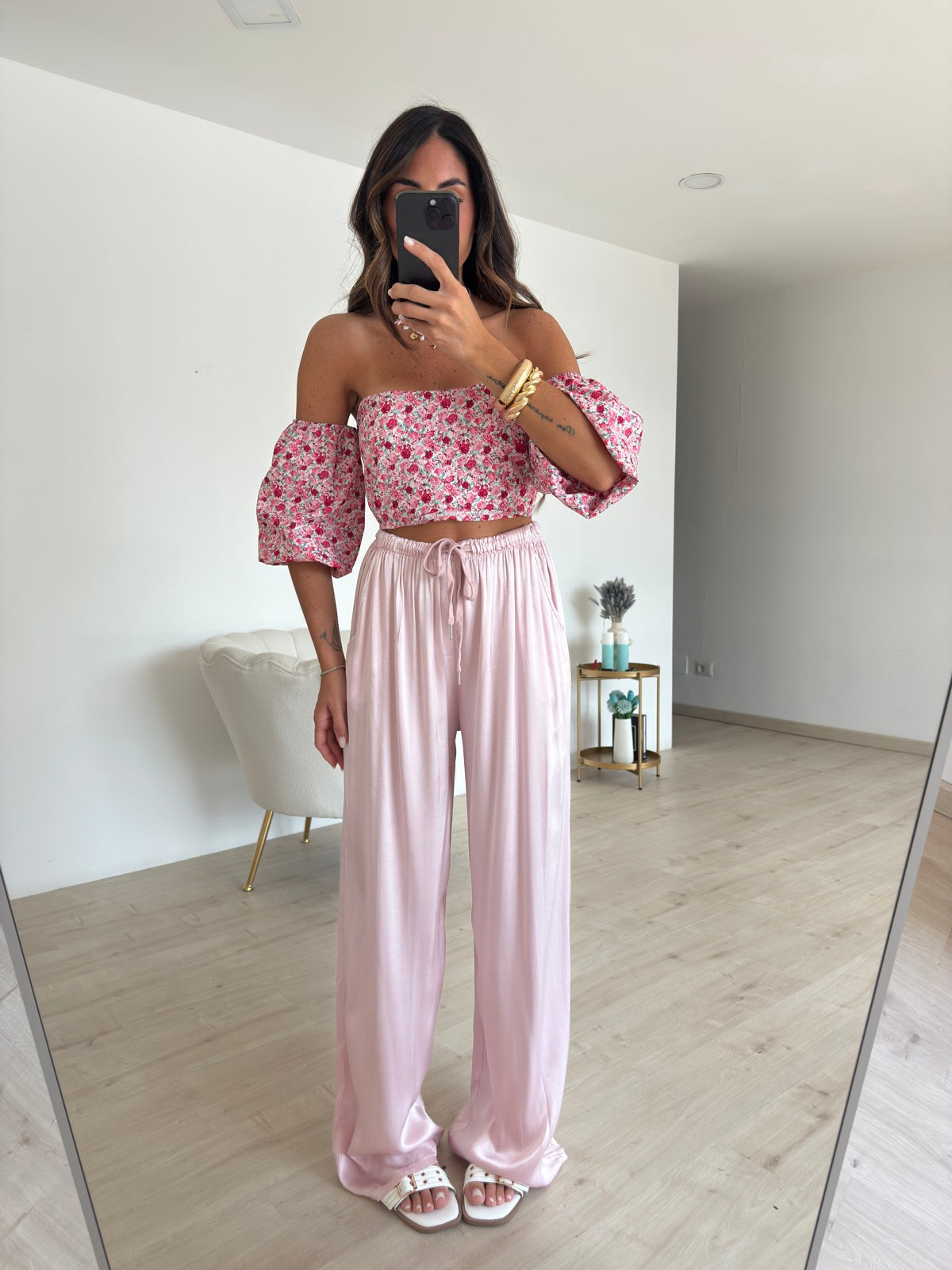 PANTALONE SATIN BABY PINK