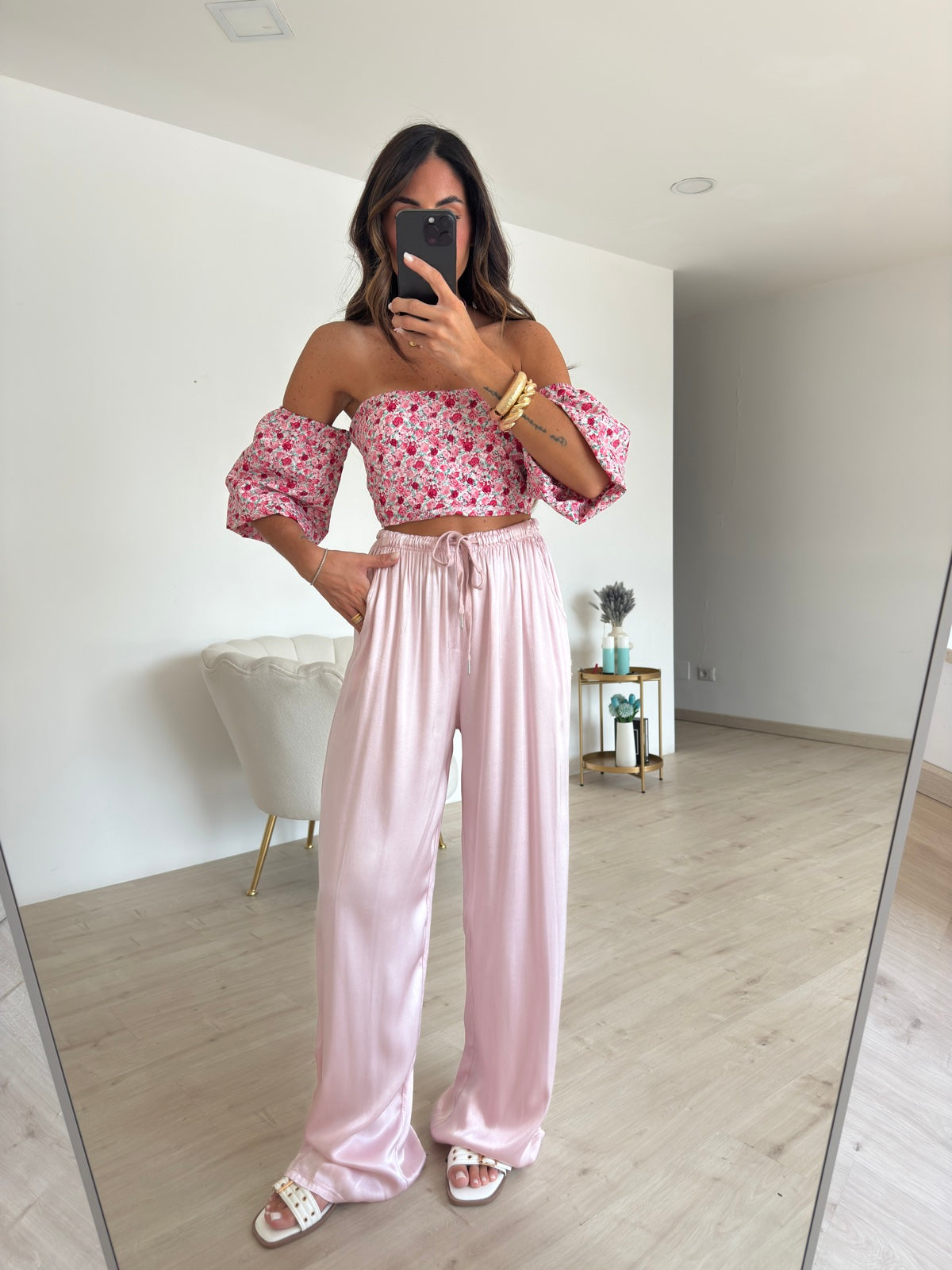 PANTALONE SATIN BABY PINK