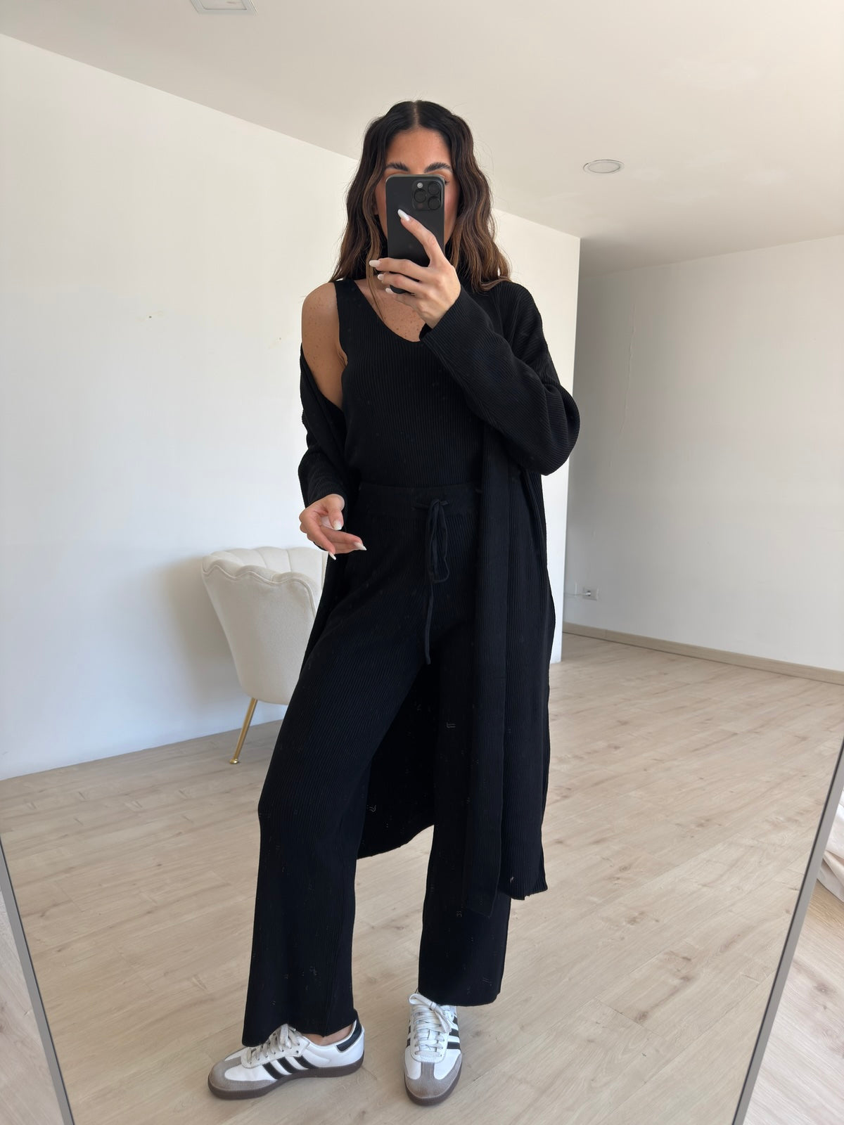 AG65055ABC-COORDINATO TRIS NERO