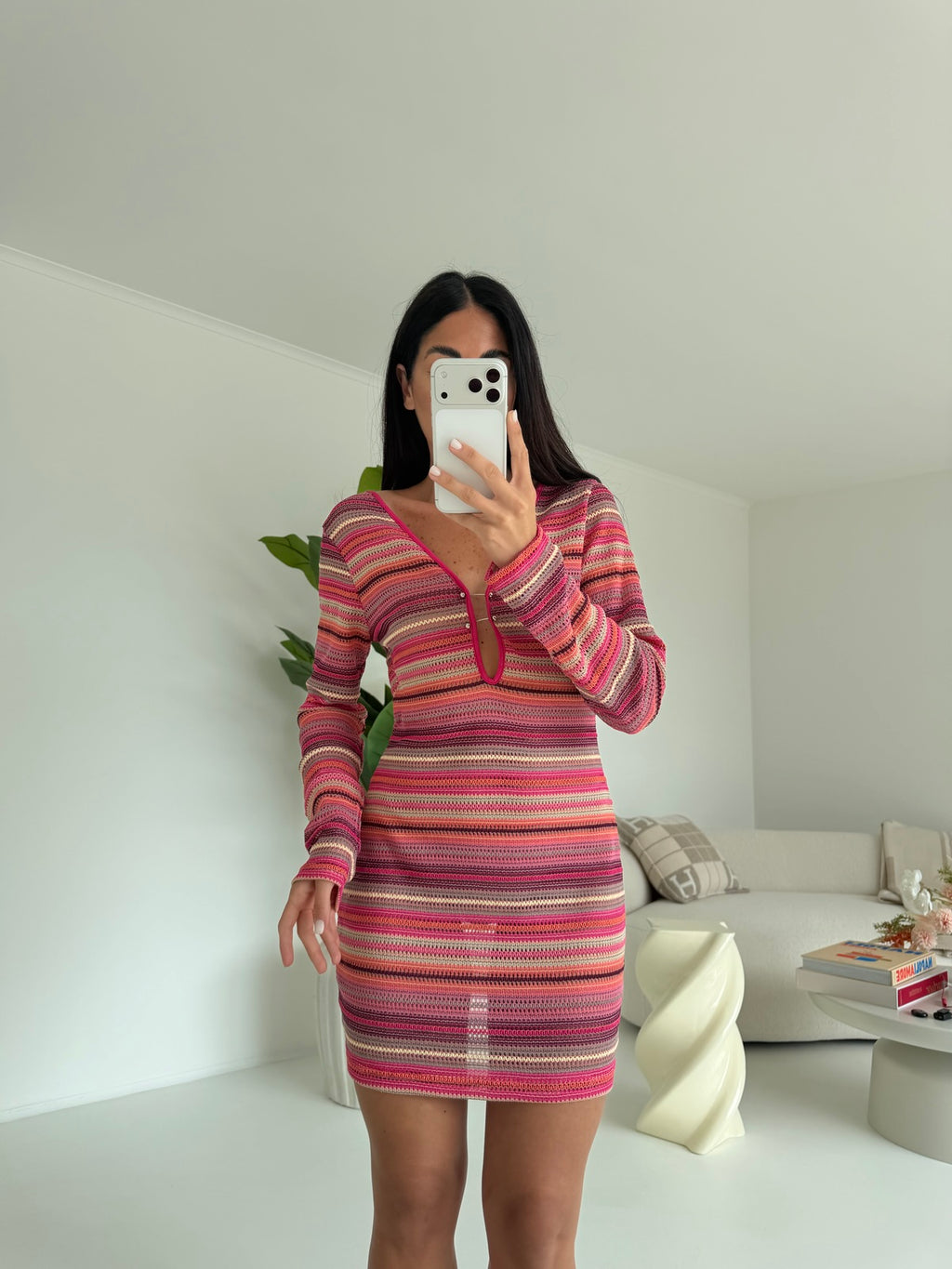 M7562-5-MINI ABITO TROPICANA FUCSIA