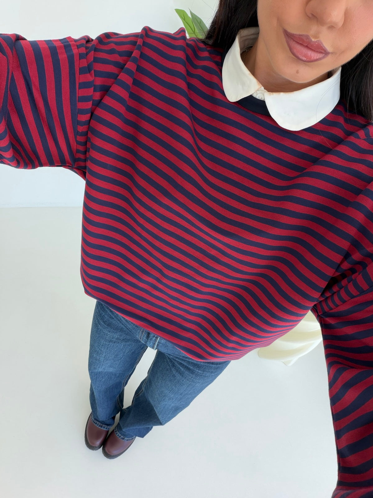 MAGLIA ISA-WINE&NAVY