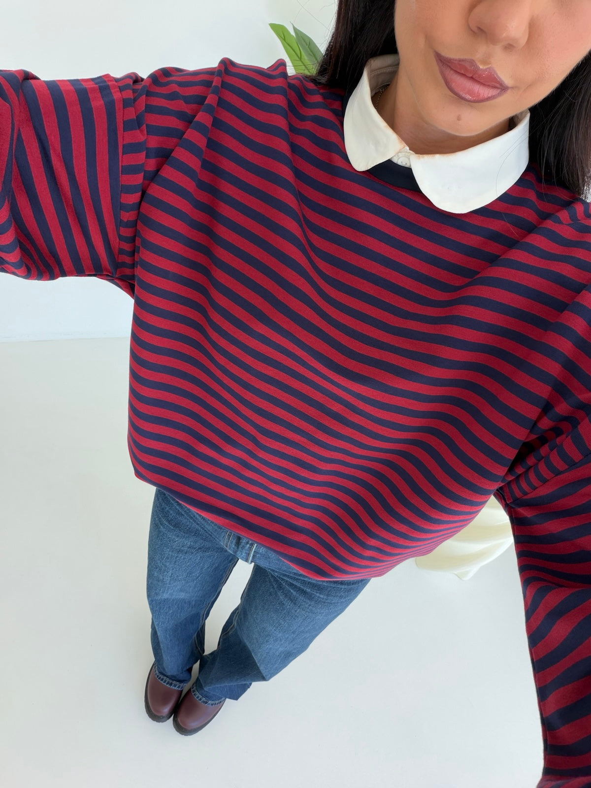 MAGLIA ISA-WINE&NAVY