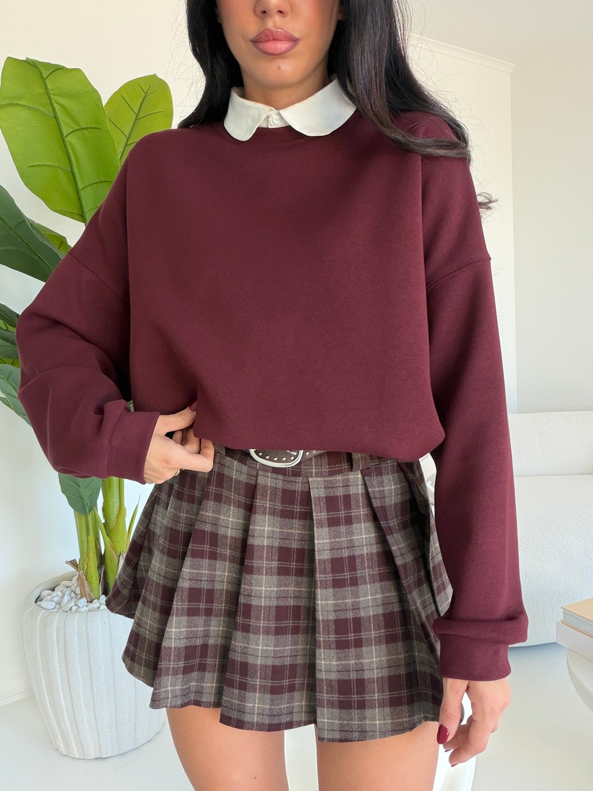 46109-FELPA BASIC BORDEAUX