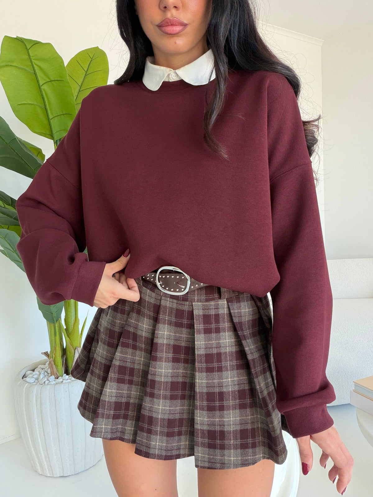 46109-FELPA BASIC BORDEAUX