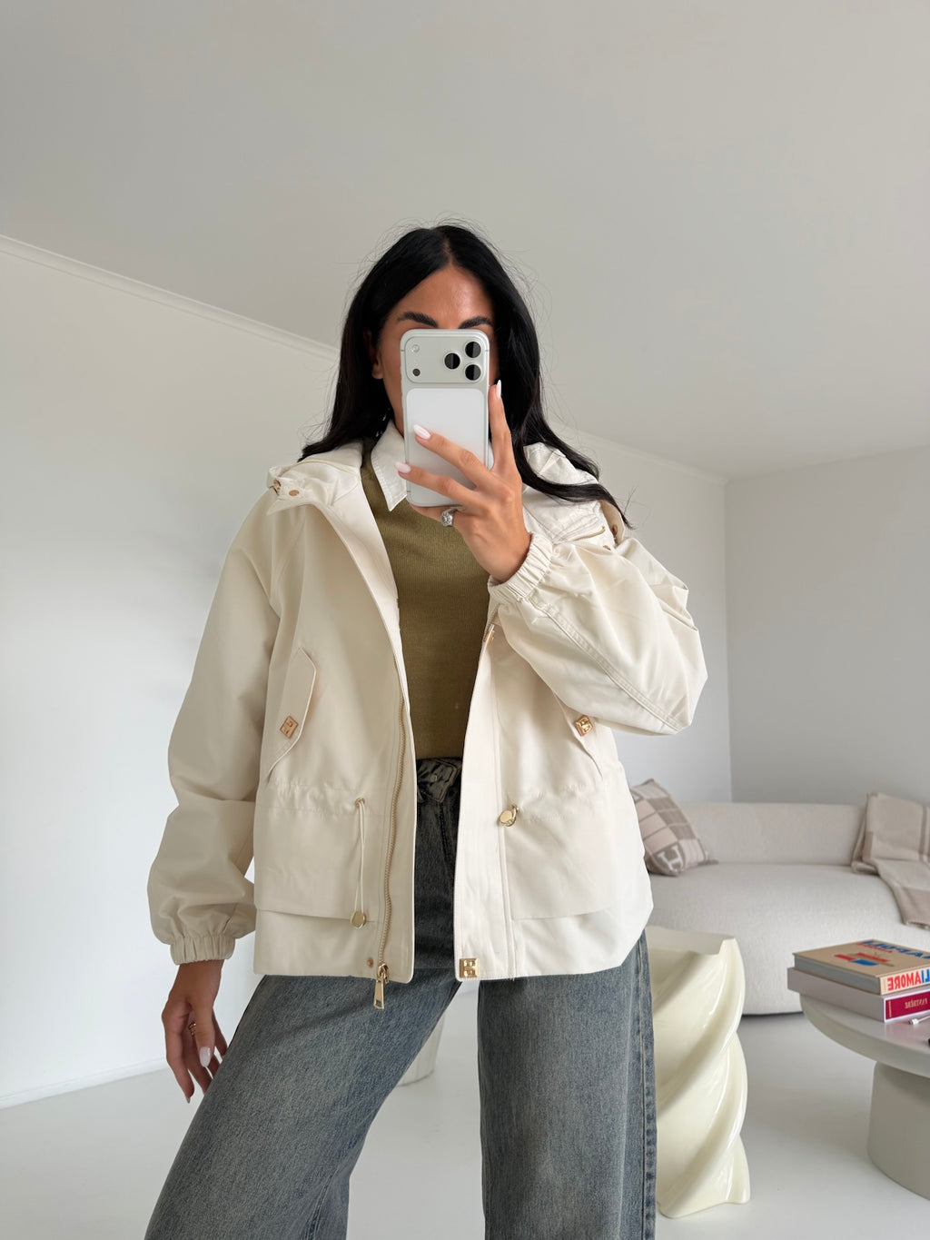 V76883-MINI PARKA MILK
