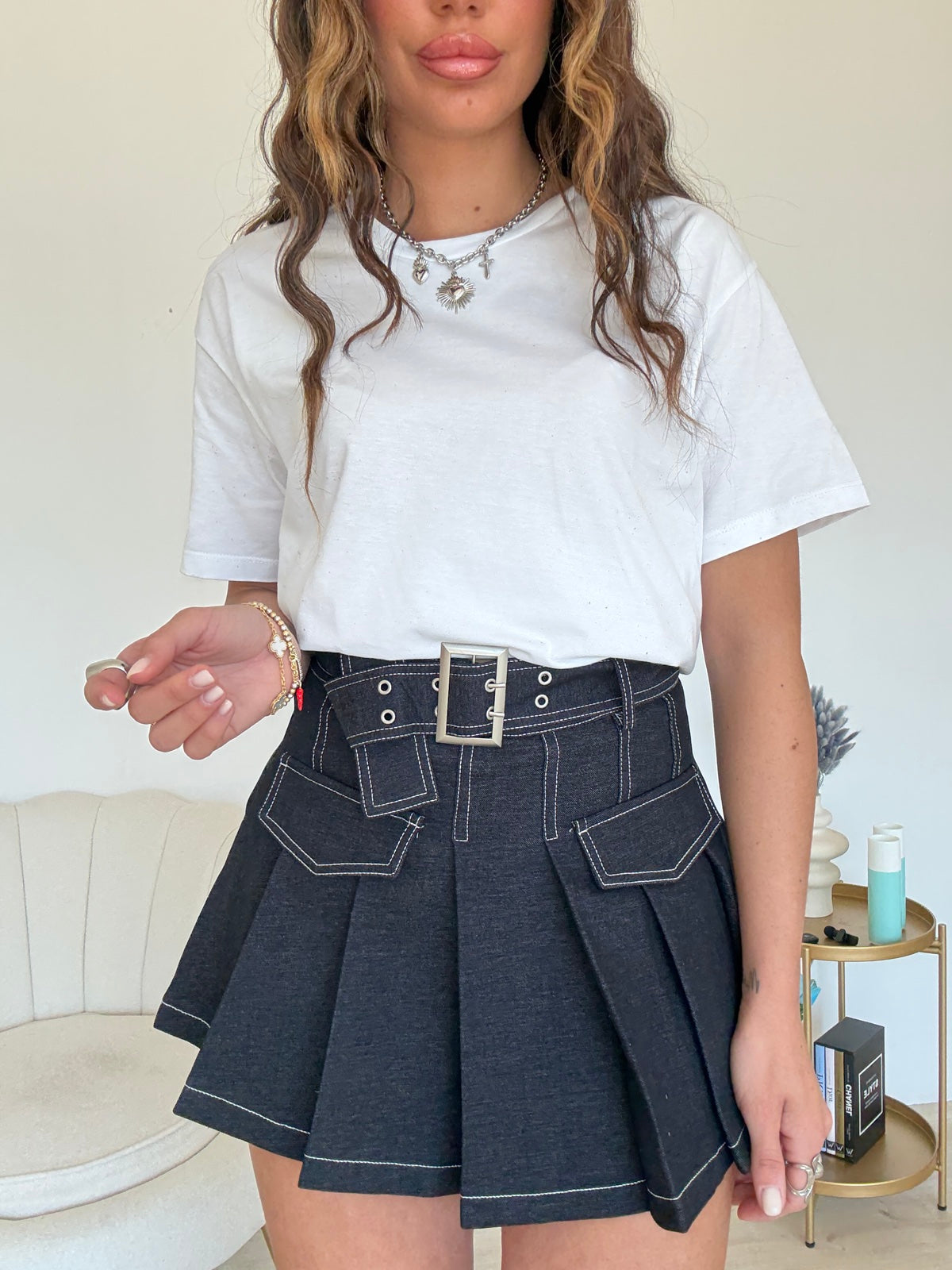 19139-MINI GONNA ICONIC BLU DENIM