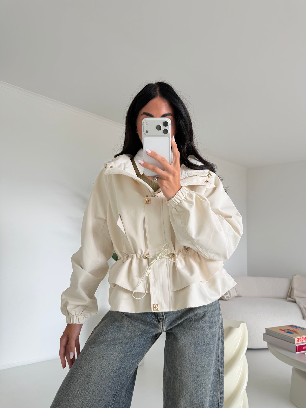V76883-MINI PARKA MILK
