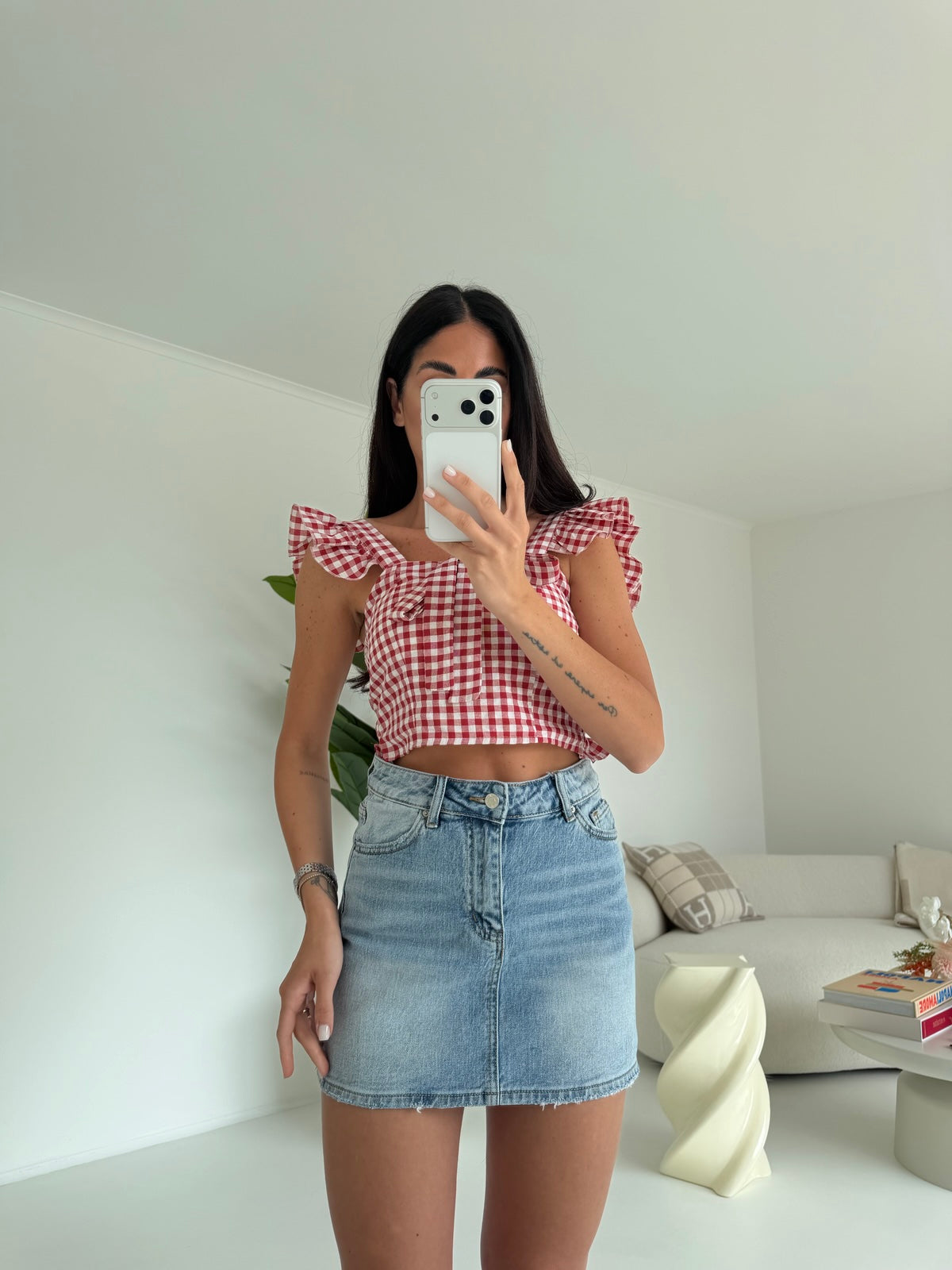959-BLUSA QUADRETTI CHERRY
