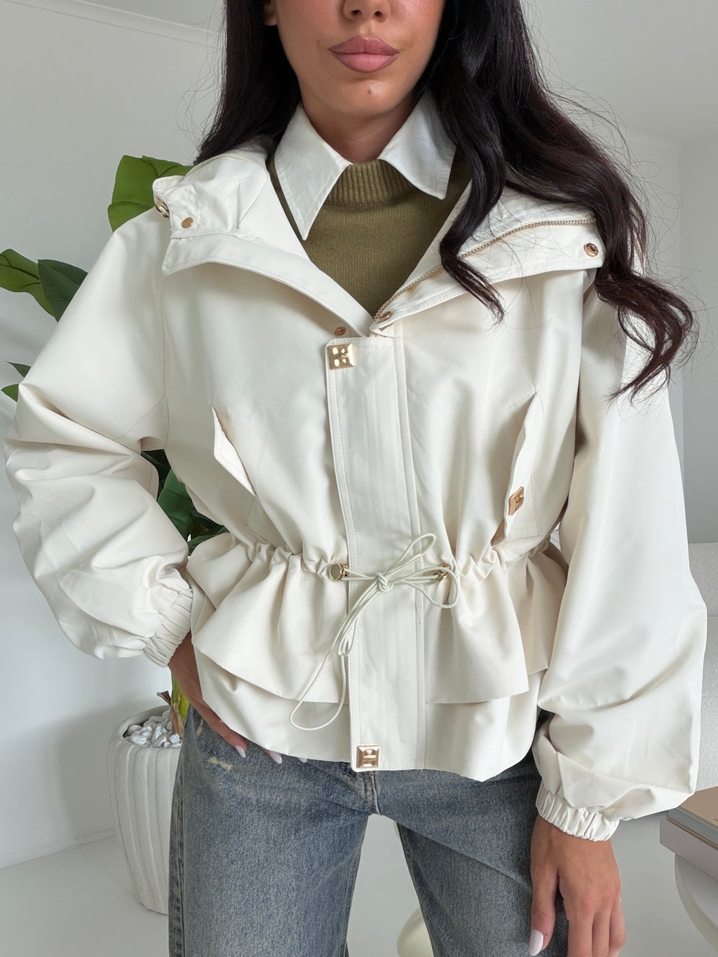 V76883-MINI PARKA MILK