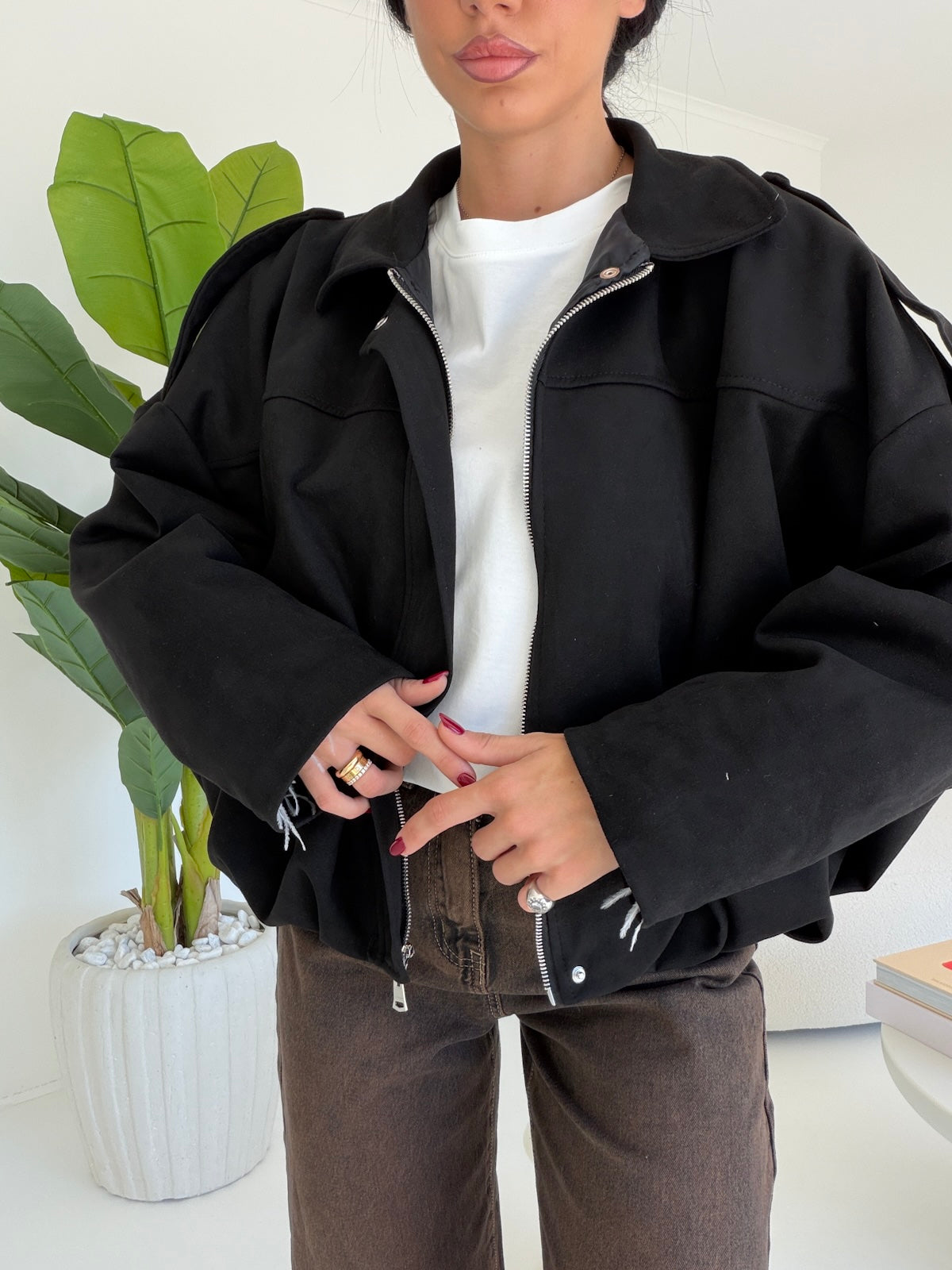 A2736-BOMBER SUEDE NERO